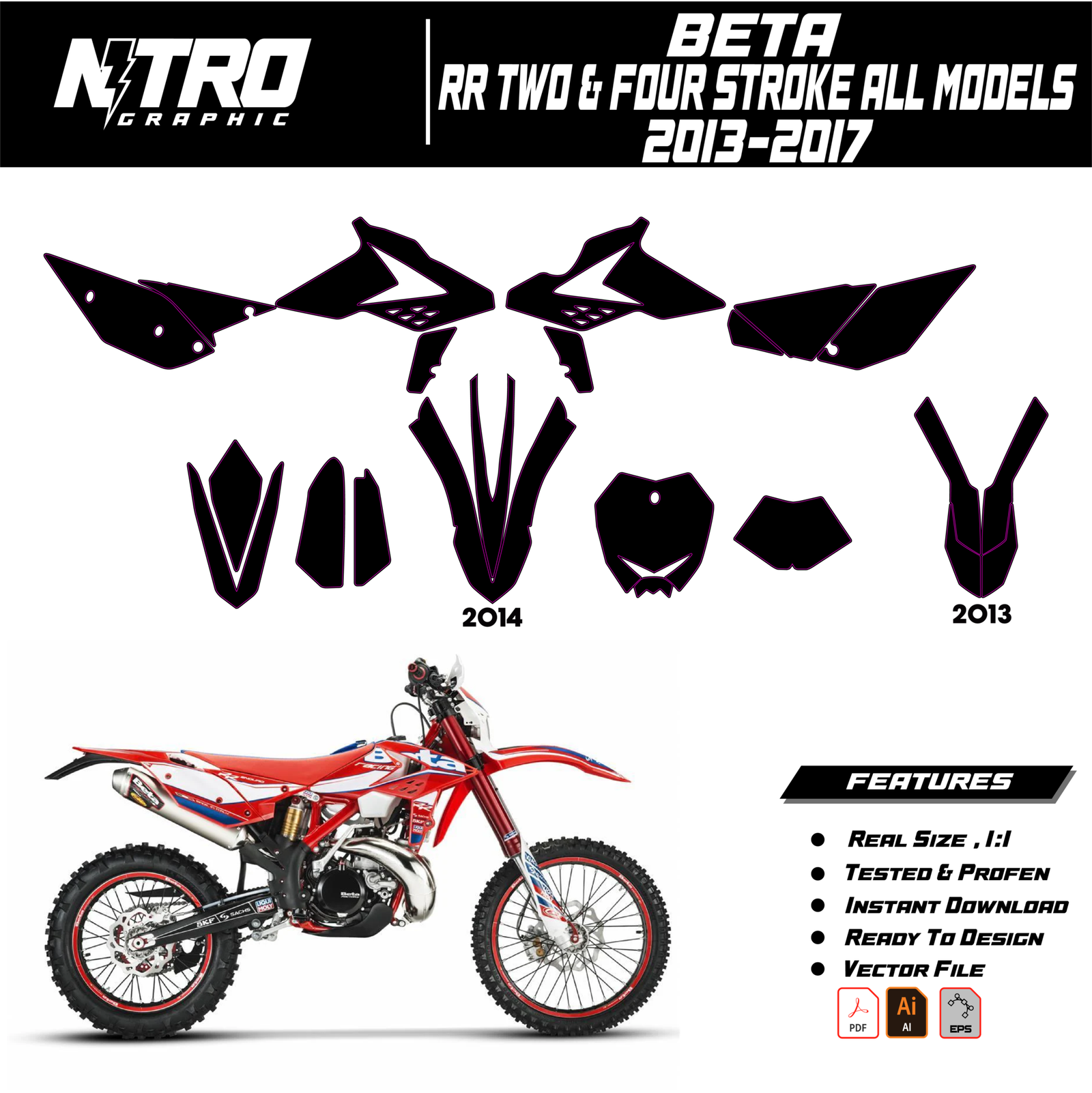 TEMPLATE Beta RR Two 2 & Four 4 Stroke All Models 2013 2014 2015 2016 2017