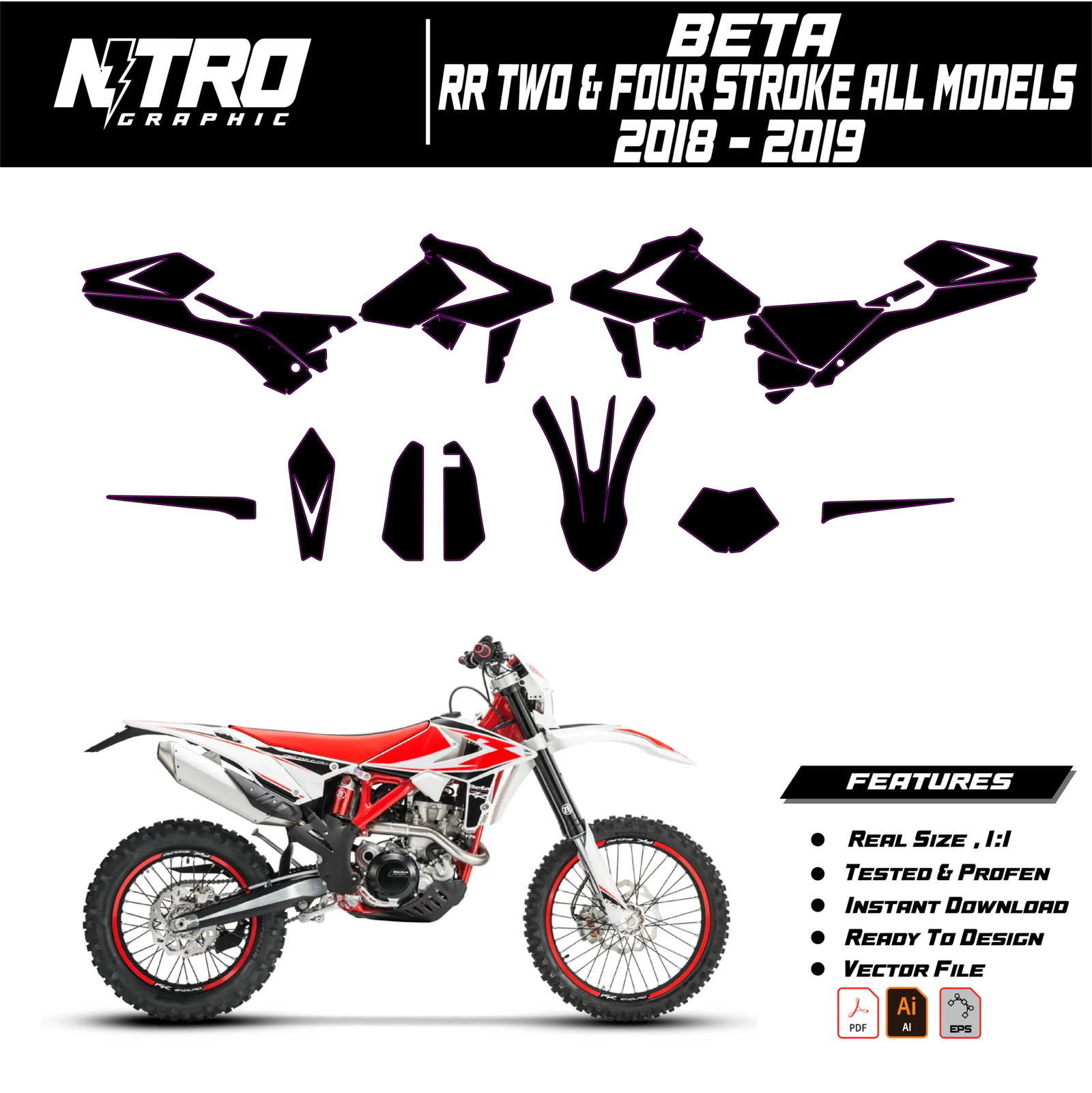 TEMPLATE Beta RR Two 2 & Four 4 Stroke All Models 2018 - 2019