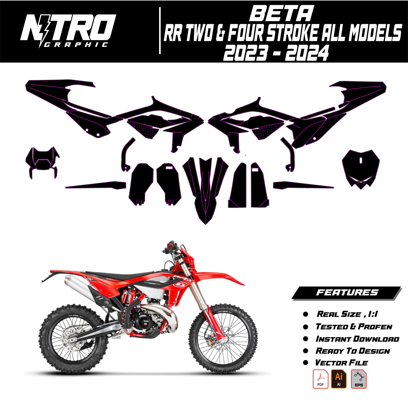 TEMPLATE Beta RR Two 2 & Four 4 Stroke All Models 2023-2024