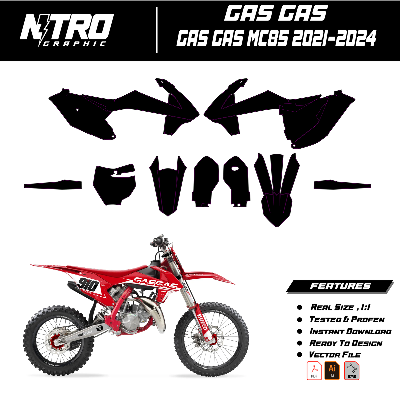TEMPLATE GasGas MC85 2021 2022 2023 2024