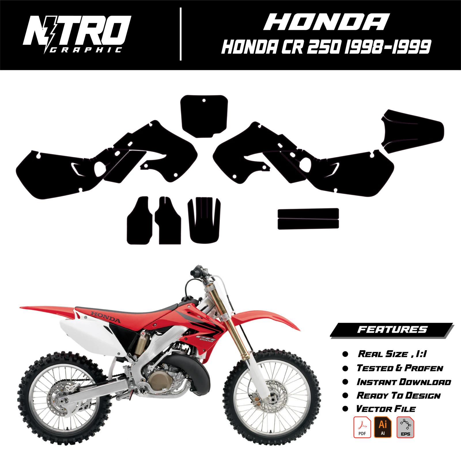 TEMPLATE HONDA CR 250 1997 1998 1999