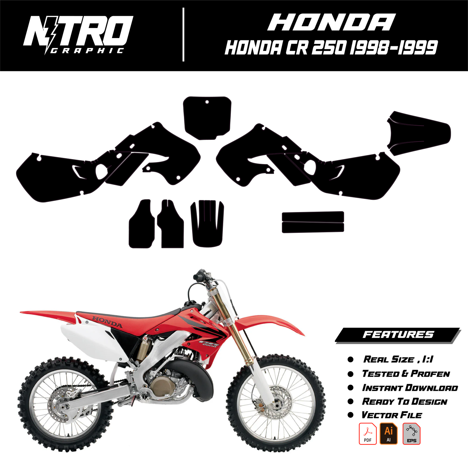 TEMPLATE HONDA CR 250 1997 1998 1999