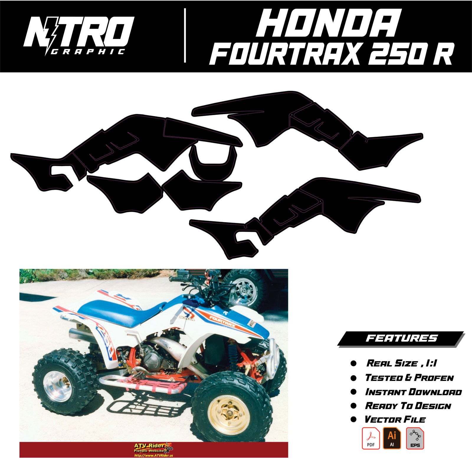 TEMPLATE HONDA FOURTRAX 250 R QUADS ATV