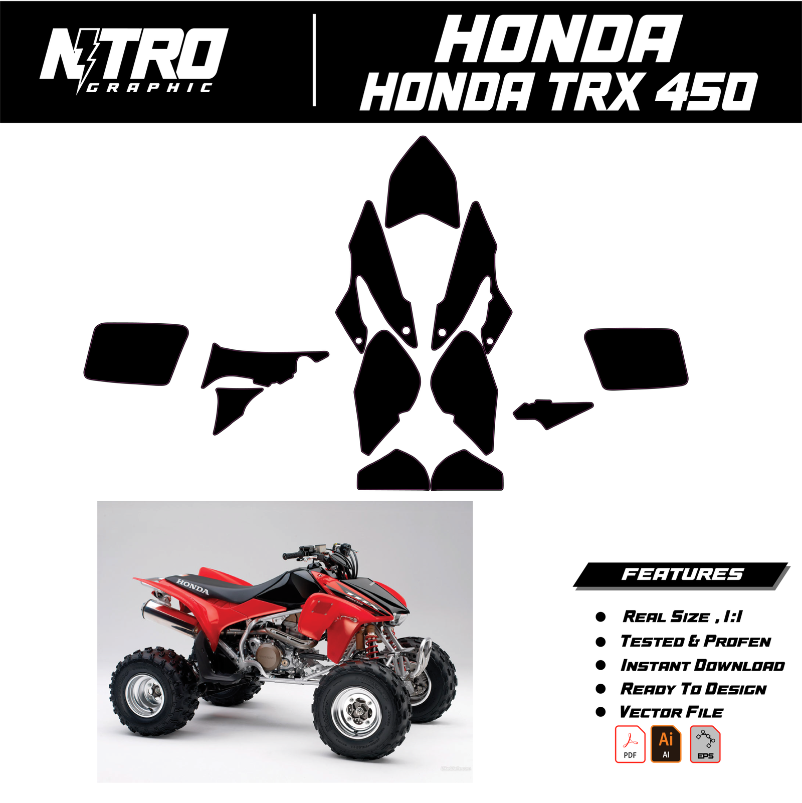 TEMPLATE HONDA TRX 450 QUADS ATV