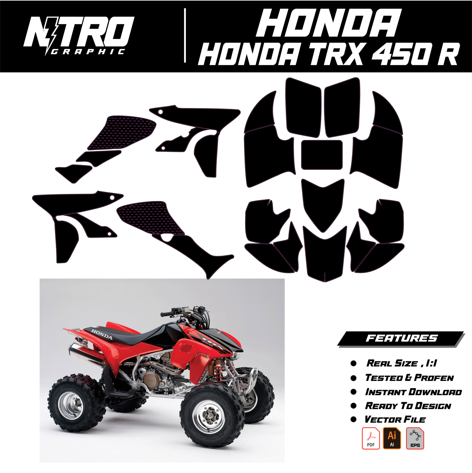TEMPLATE HONDA TRX 450R QUADS ATV