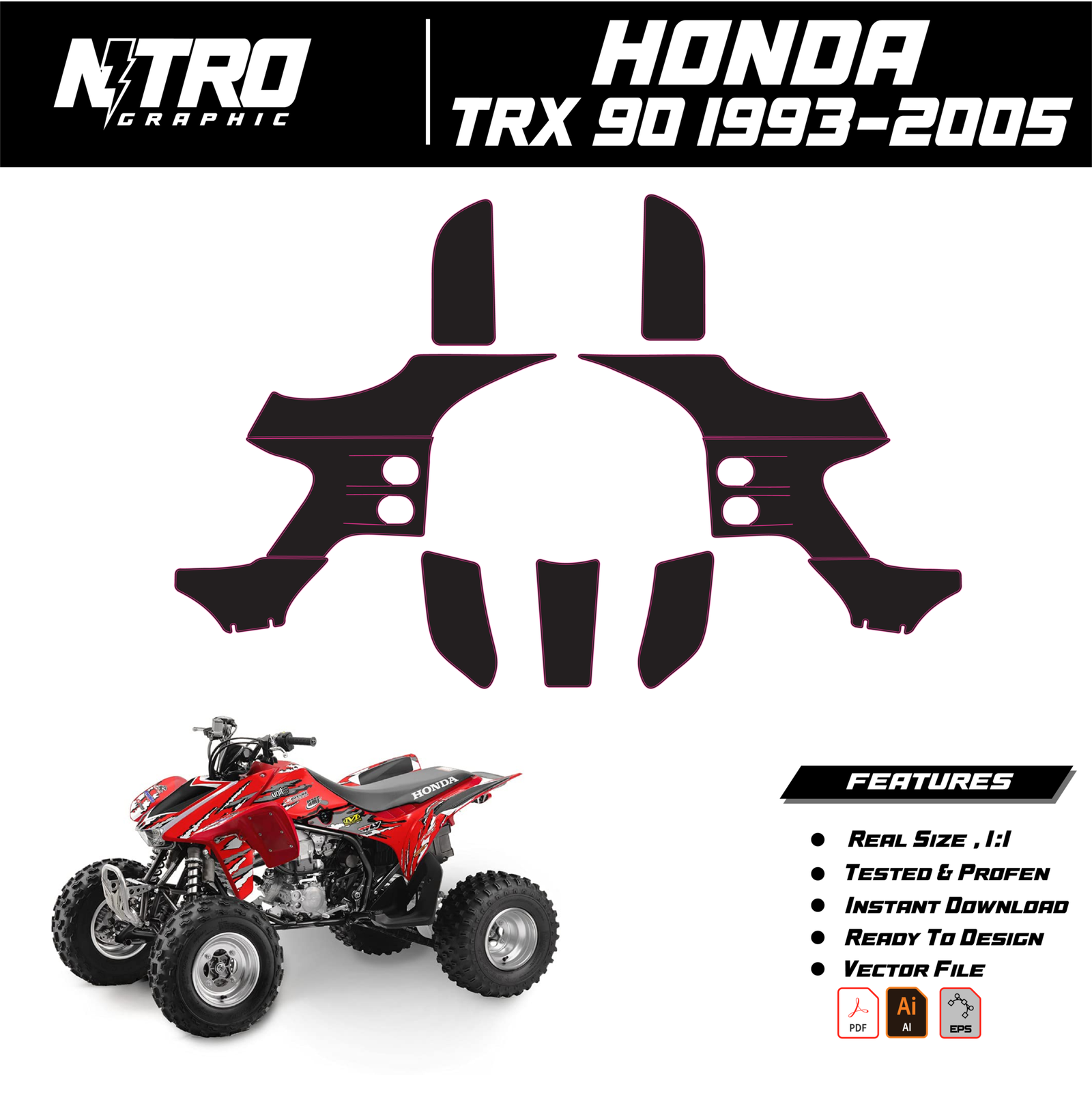 TEMPLATE HONDA TRX 90 1993-2005 QUADS ATV