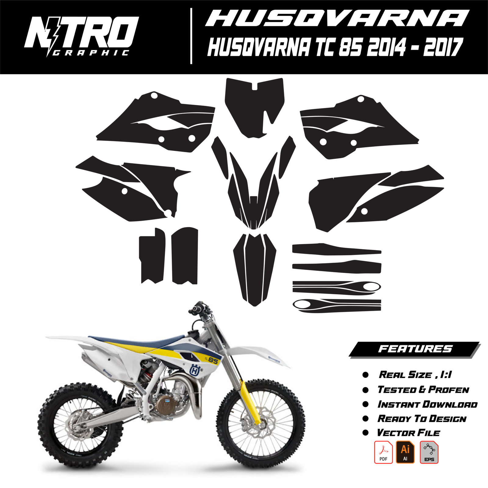 TEMPLATE Husqvarna TC 85 2014 2015 2016 2017