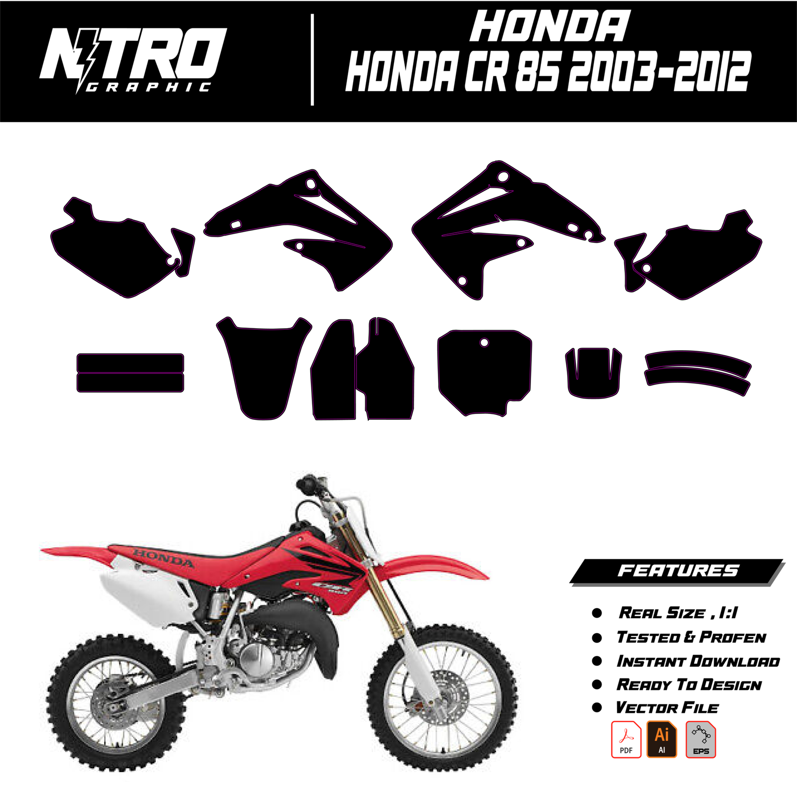 TEMPLATE Honda CR 85 2003-2012