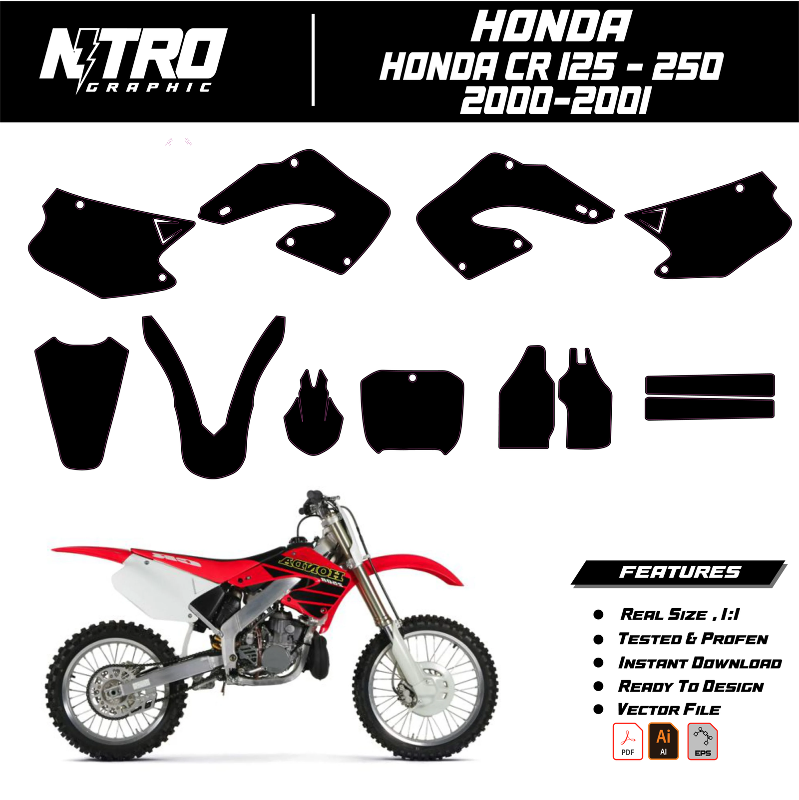 TEMPLATE Honda CR125 - 250 2000-2001