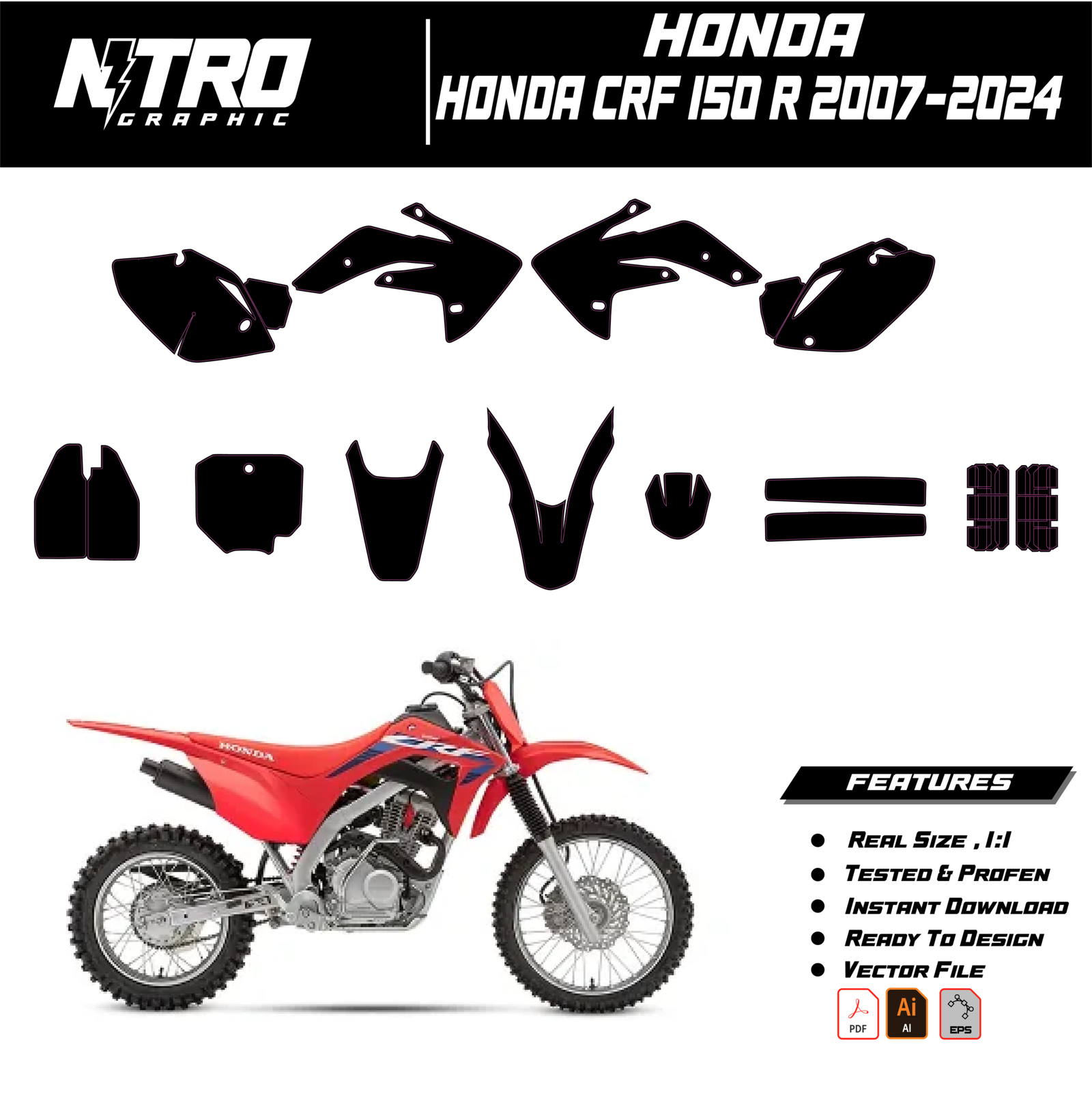 TEMPLATE Honda CRF 150 R 2007-2024