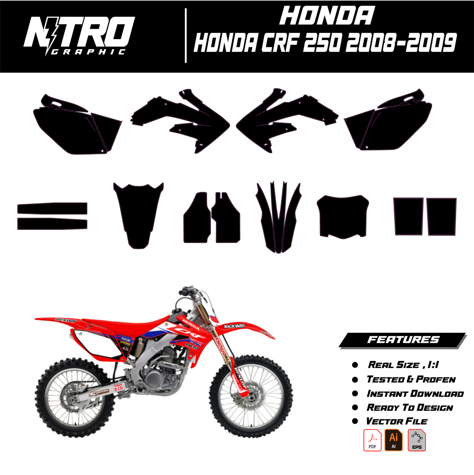 TEMPLATE Honda CRF 250 2008-2009