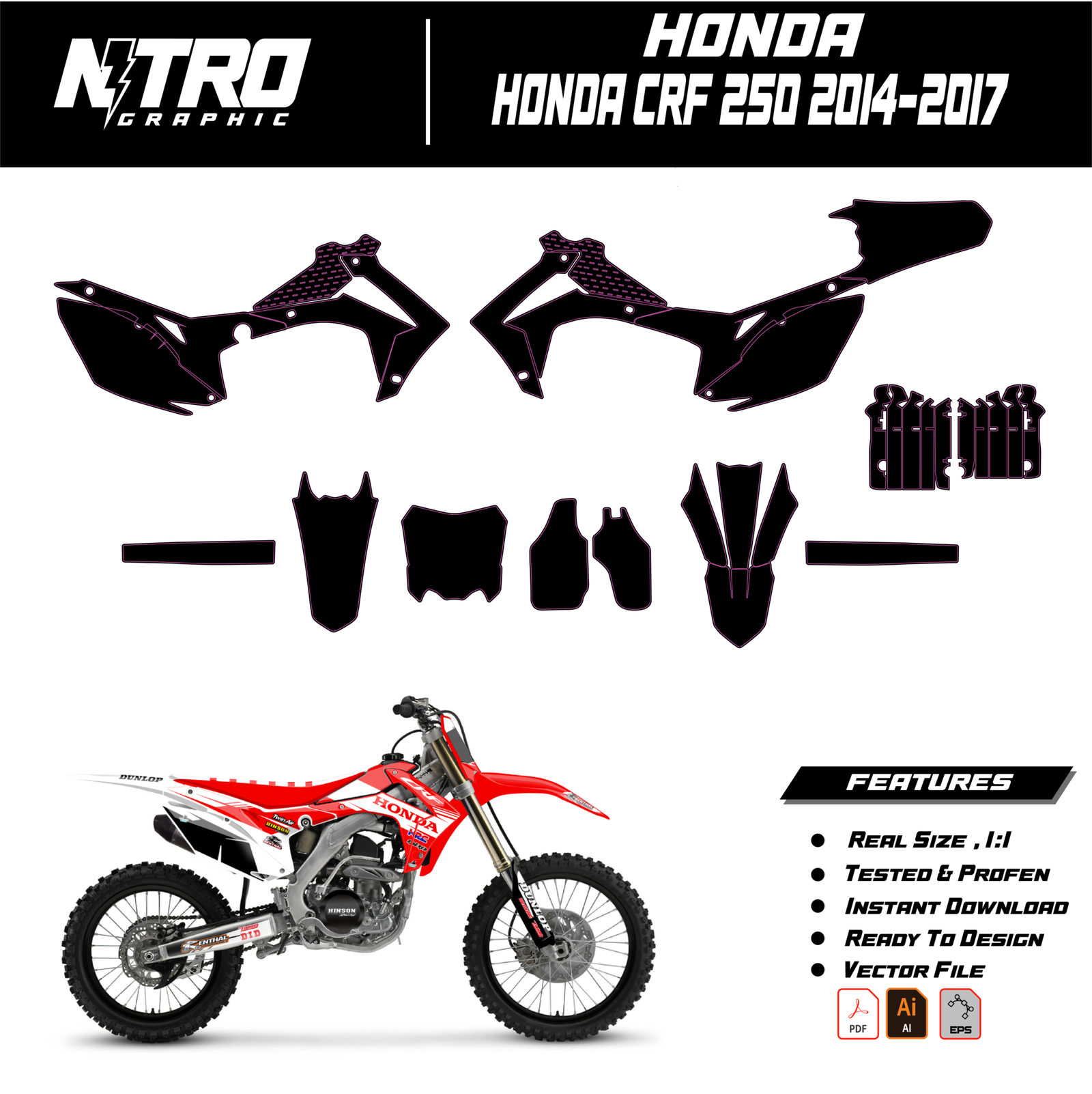 TEMPLATE Honda CRF 250 2014 2015 2016 2017