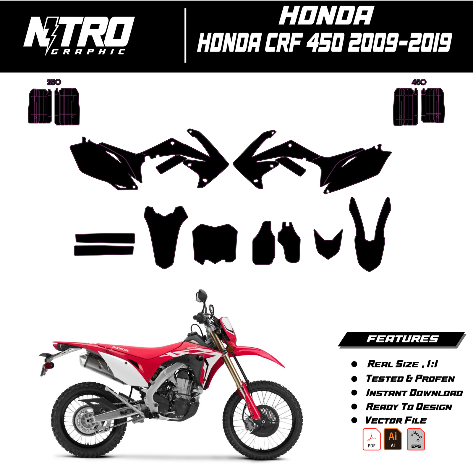 TEMPLATE Honda CRF 450 2009-2019