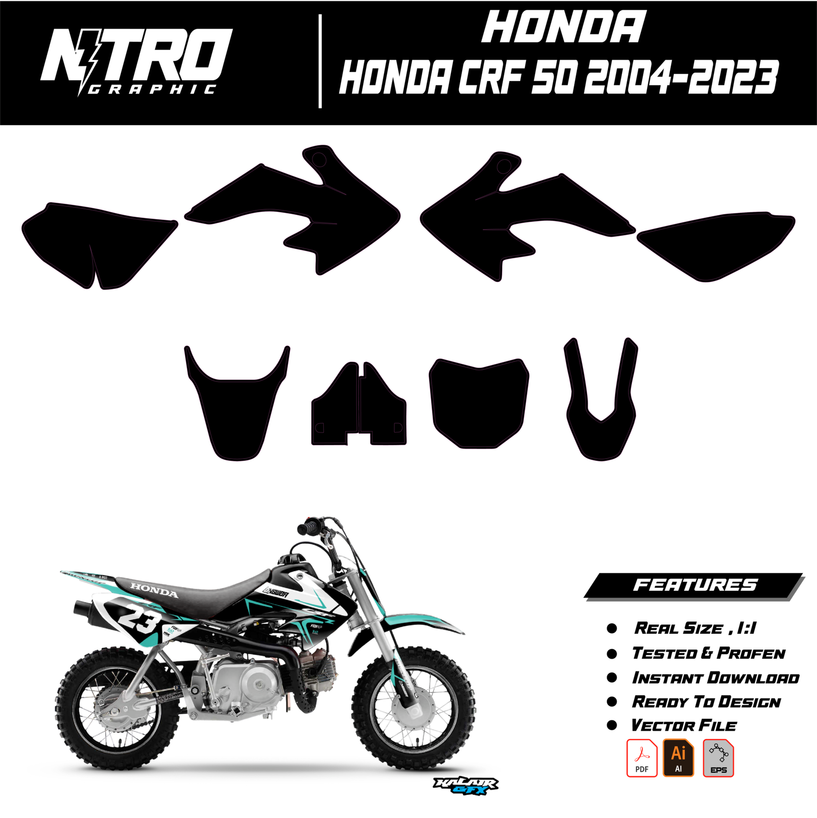 TEMPLATE Honda CRF 50 2004-2023