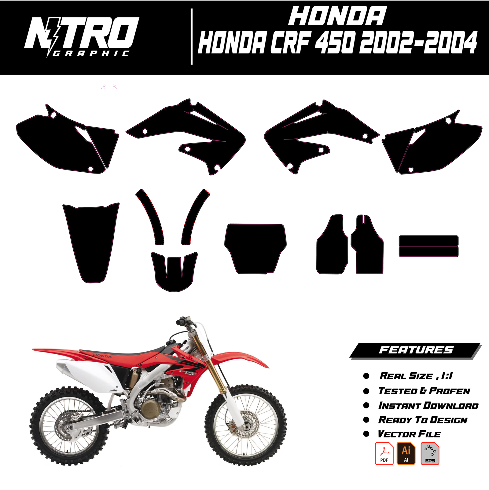 TEMPLATE Honda CRF 450 2002 2003 2004