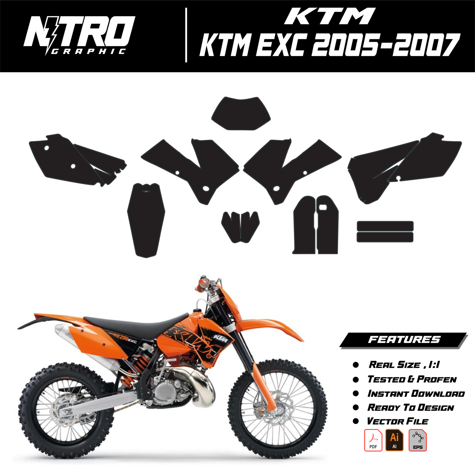 TEMPLATE KTM EXC 2005 2006 2007
