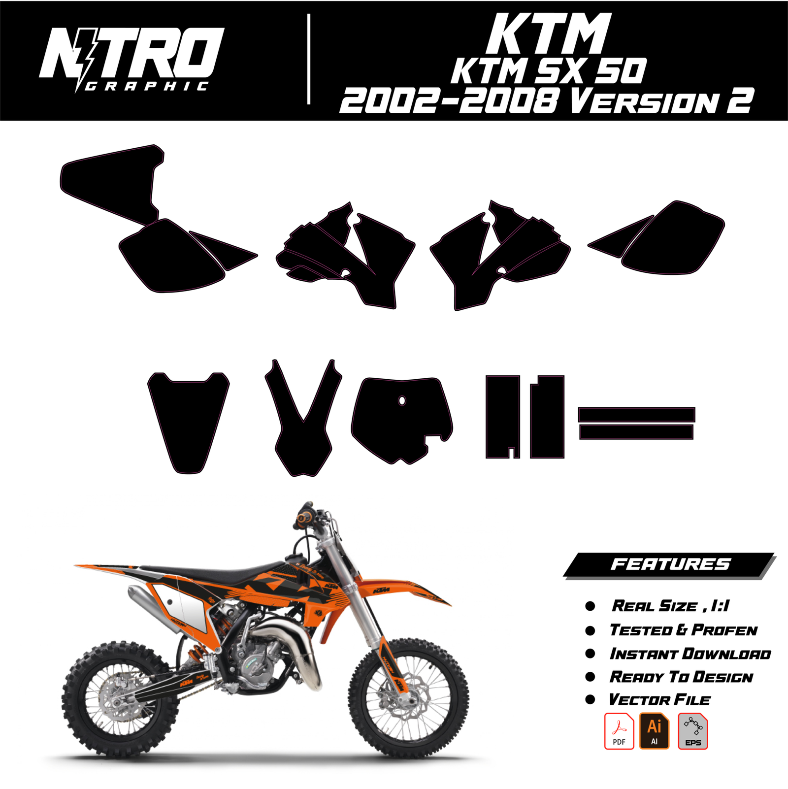 TEMPLATE KTM SX 50 2002 2003 2004 2005 2006 2007 2008 Version 2