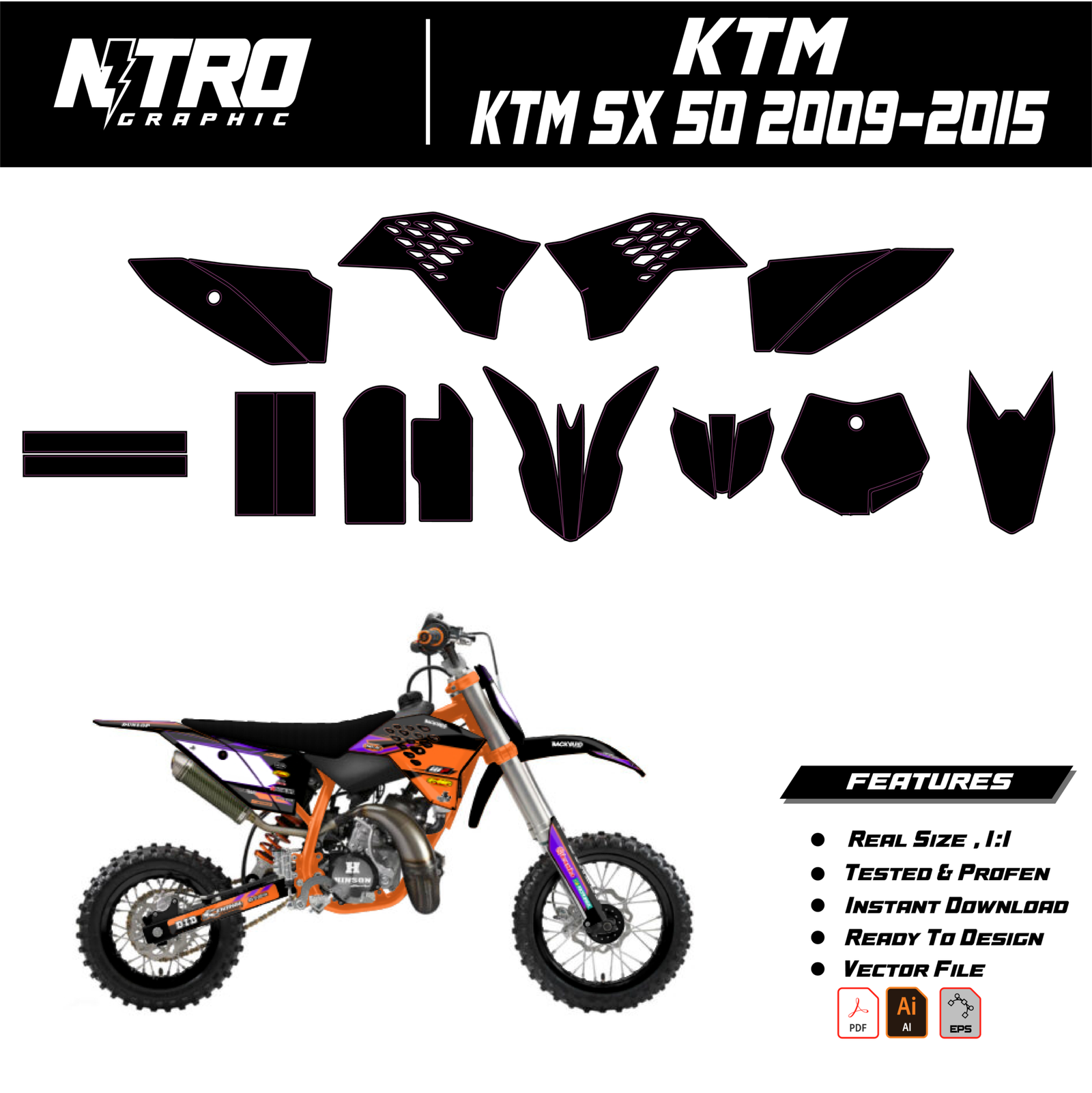 TEMPLATE KTM SX 50 2009 2010 2011 2012 2013 2014 2015