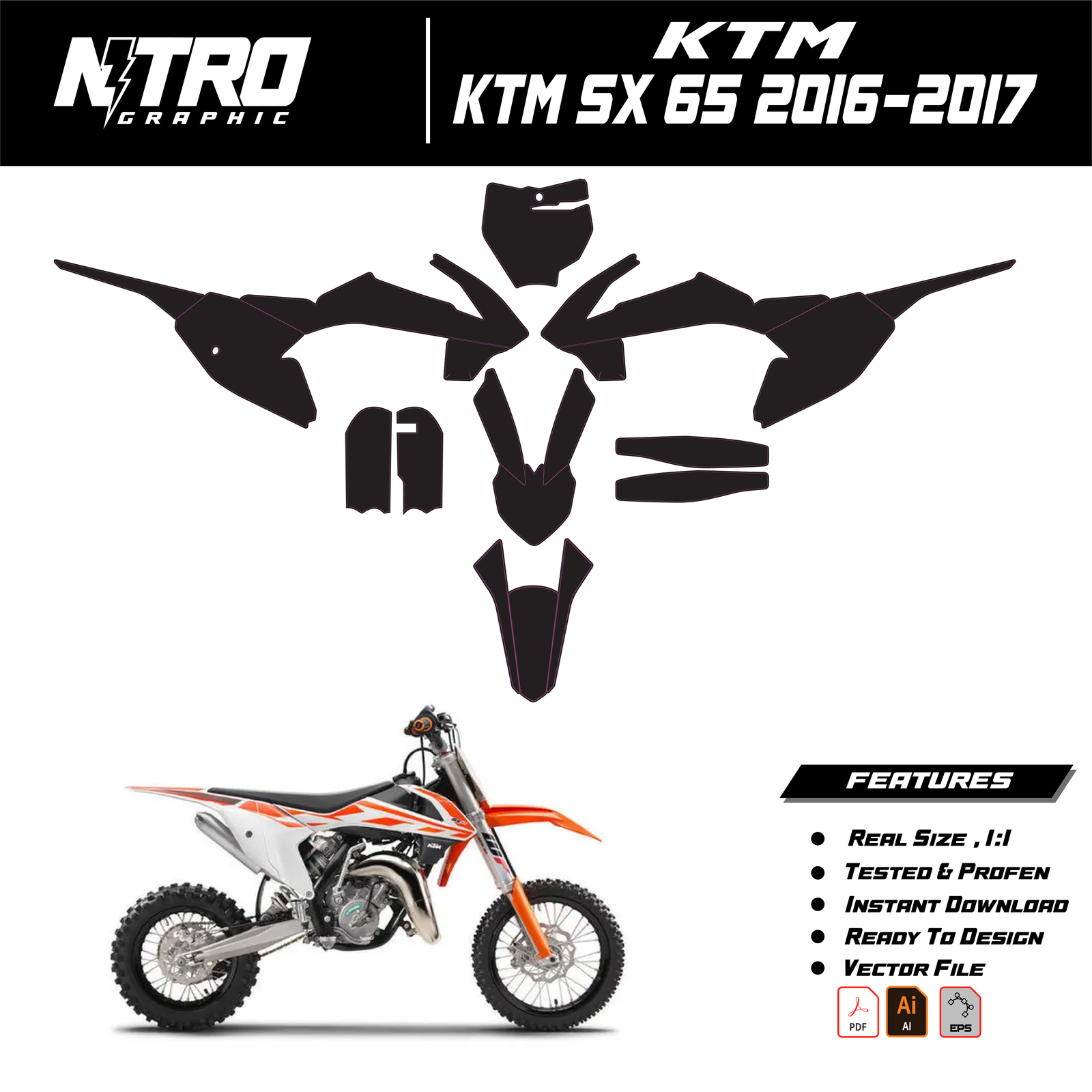 TEMPLATE KTM SX 65 2016-2017