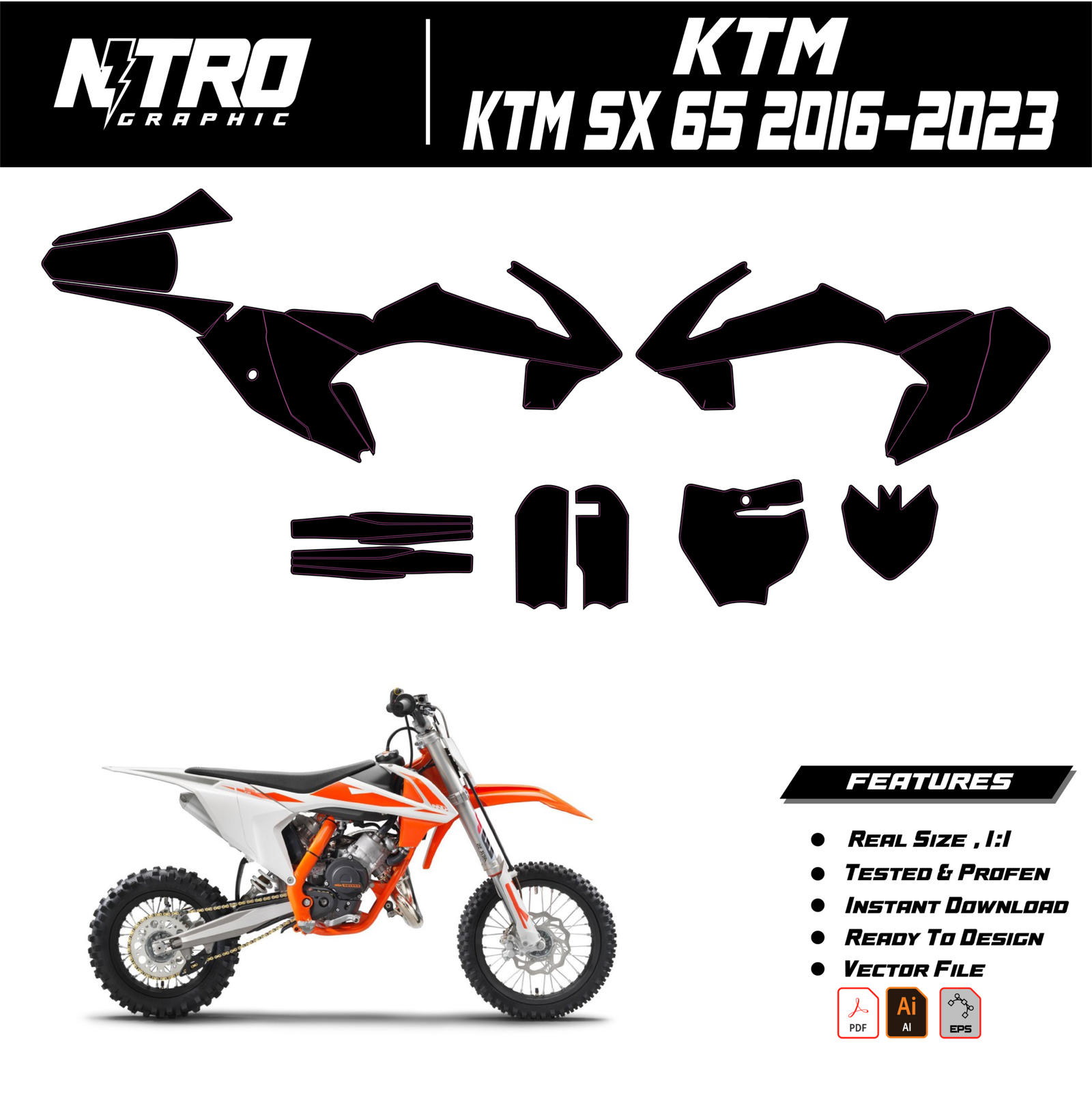 TEMPLATE KTM SX 65 2016-2023