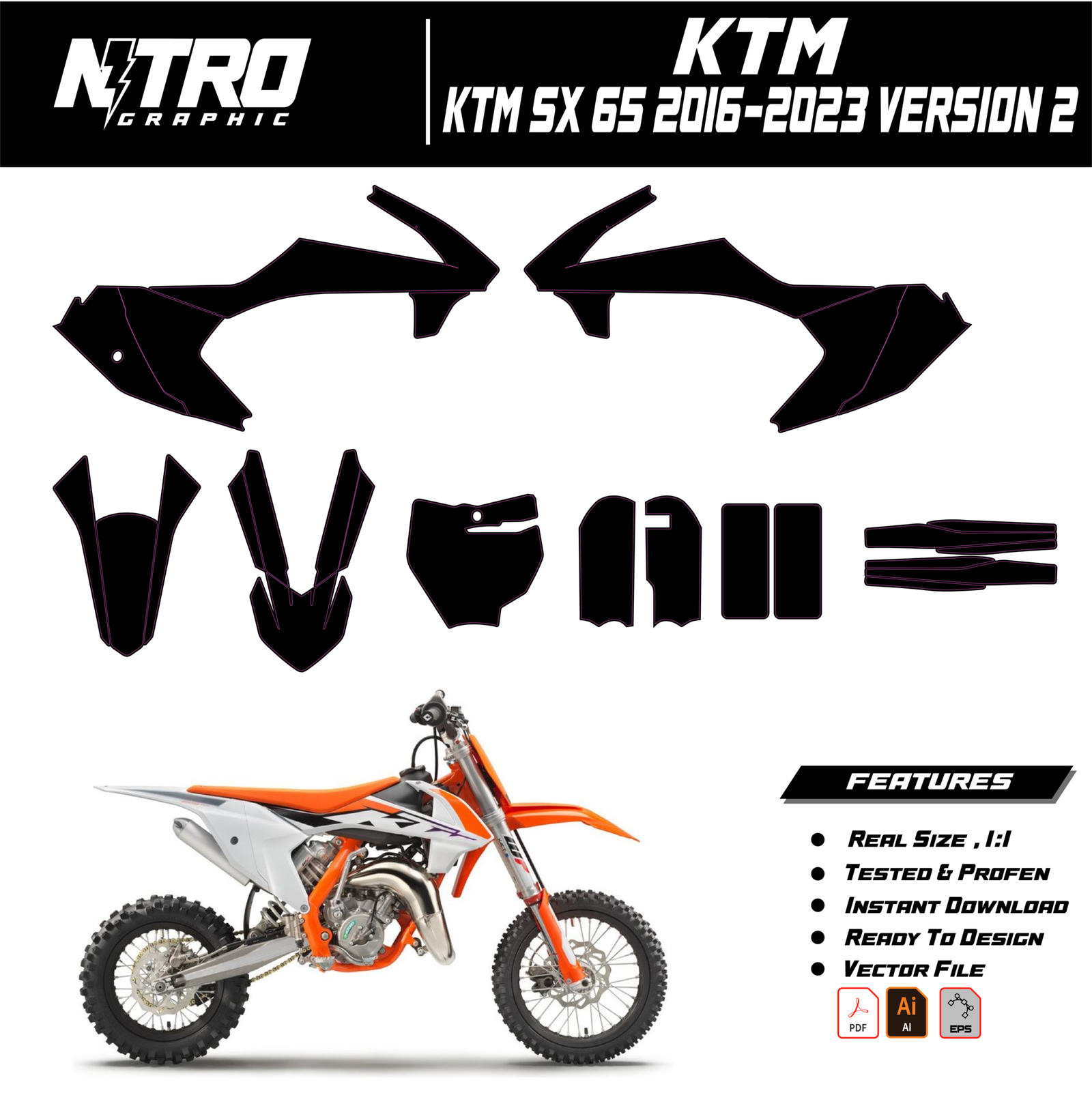 TEMPLATE KTM SX 65 2016-2023  VERSION 2