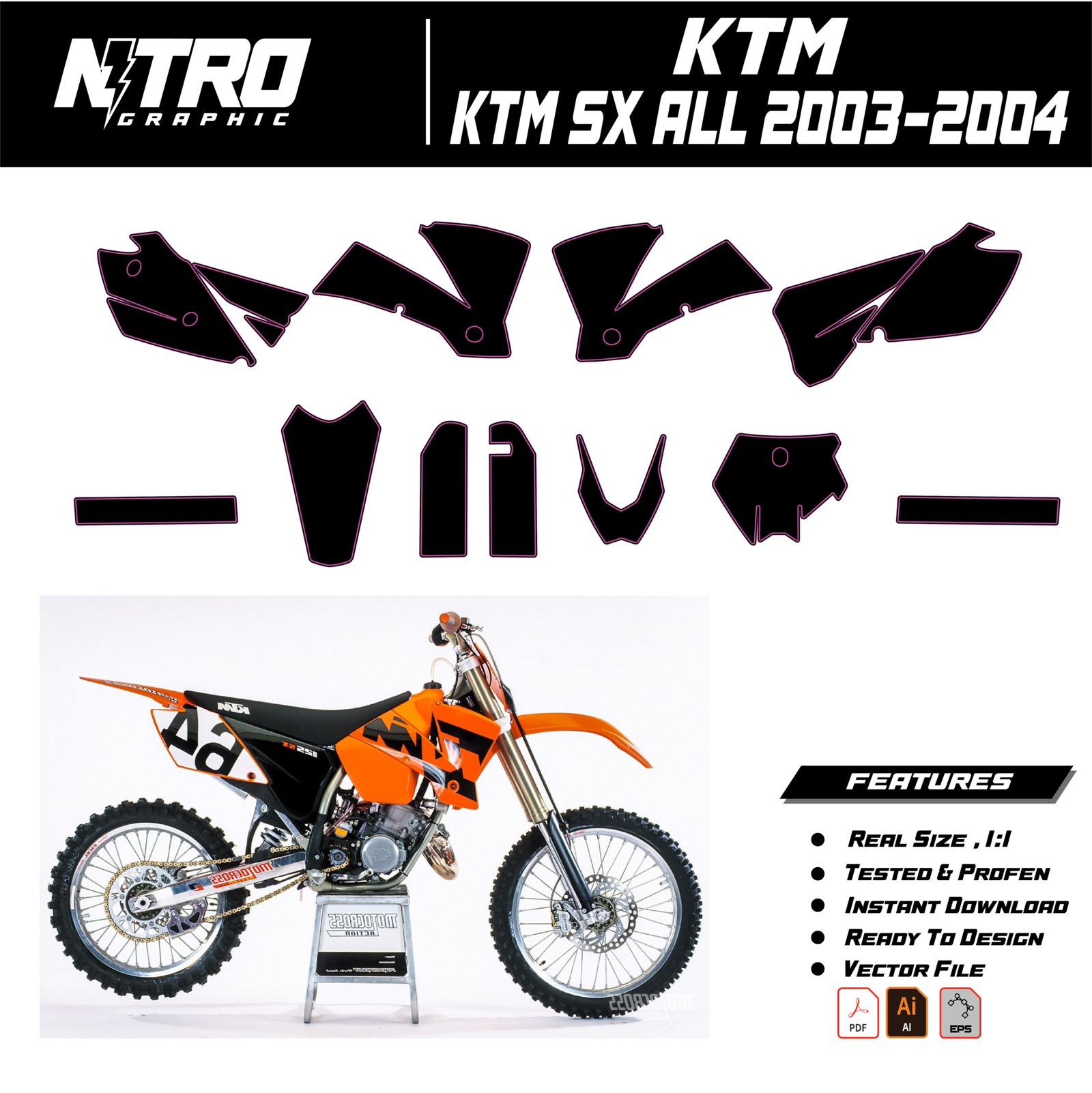 TEMPLATE KTM SX ALL 2003-2004