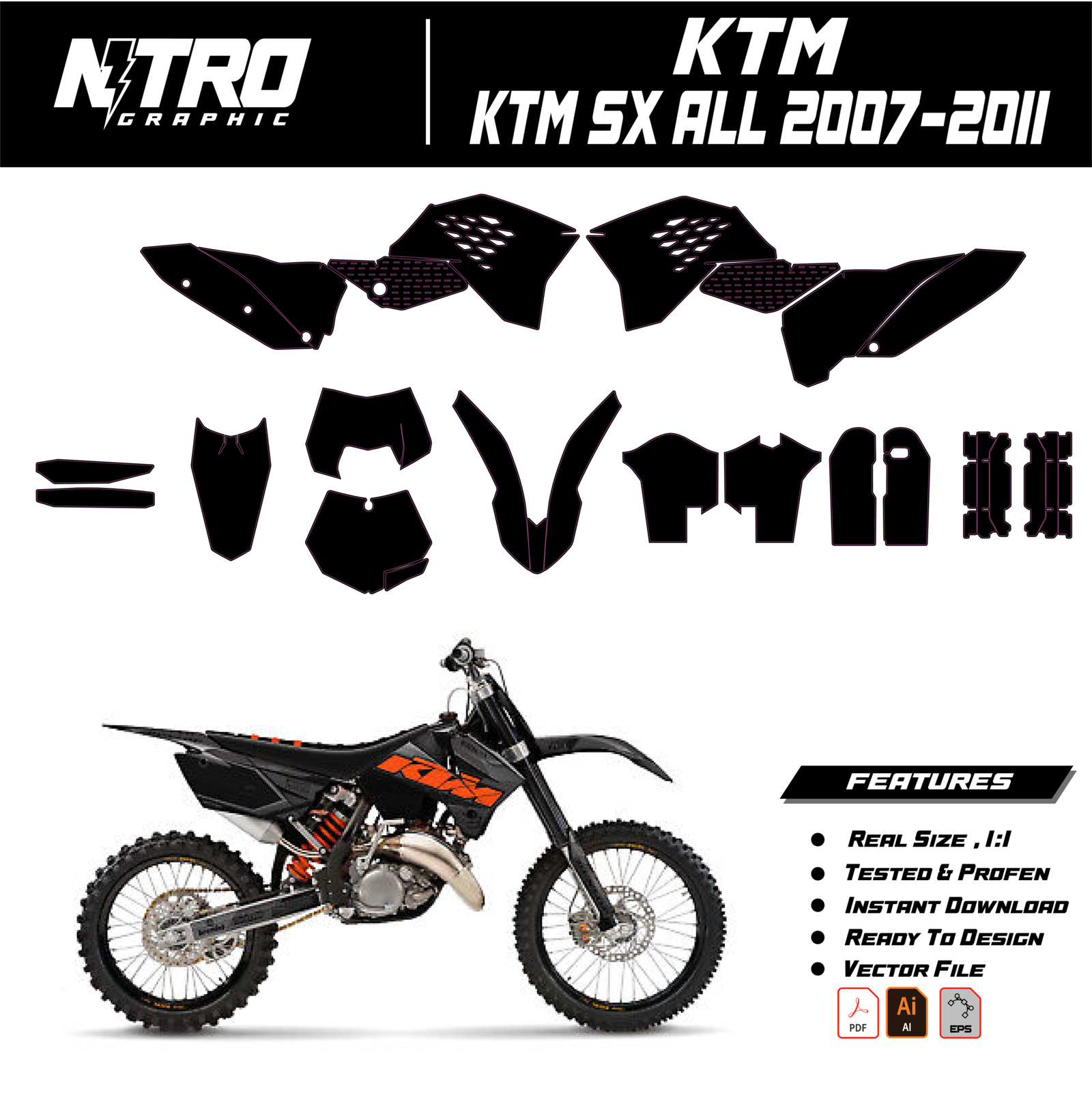 TEMPLATE KTM SX All 2007 2008 2009 2010 2011
