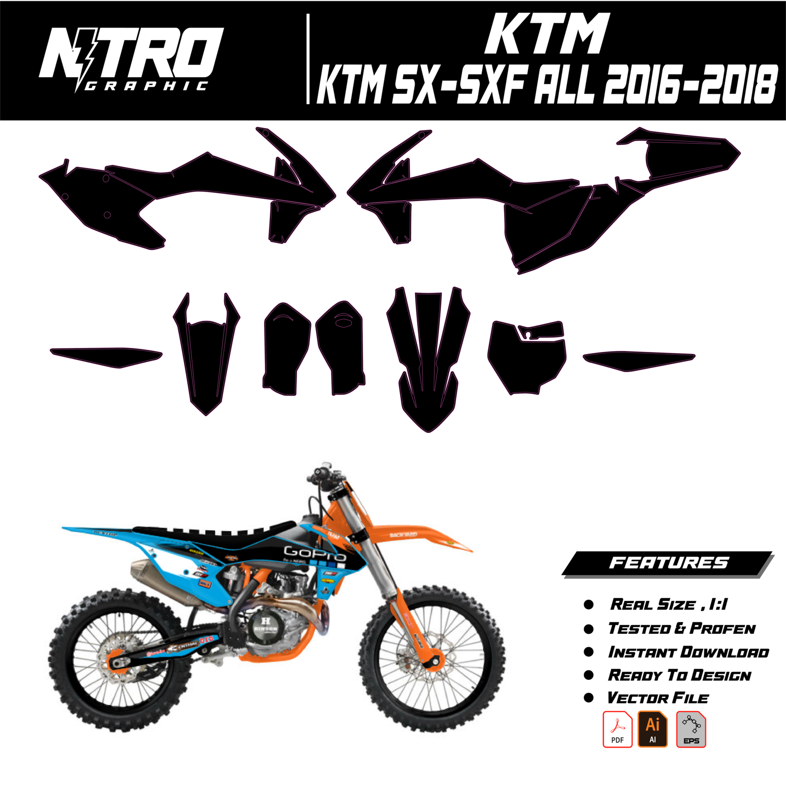 TEMPLATE KTM SX-SXF All 2016 2017 2018