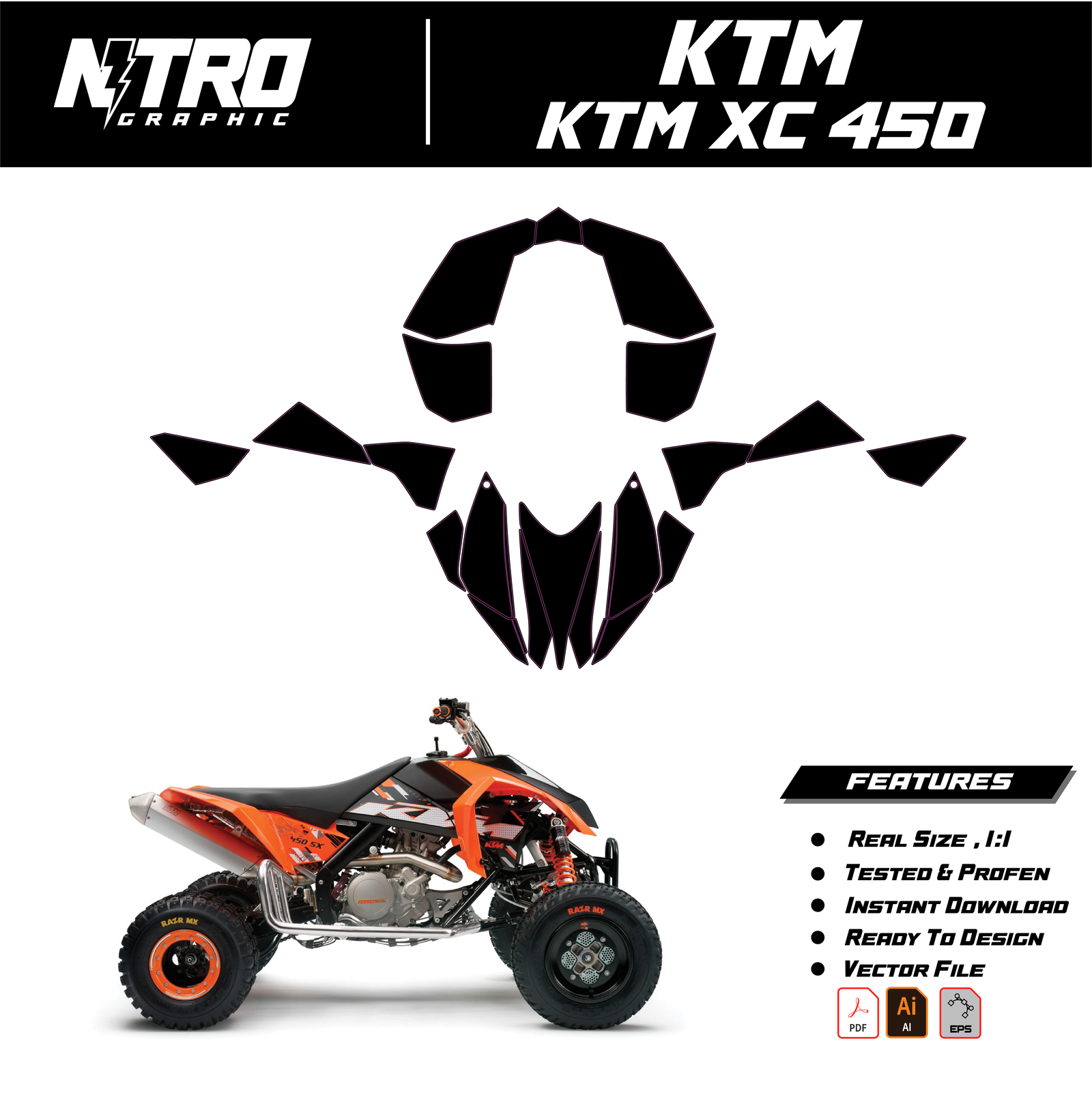 TEMPLATE KTM XC 450 QUADS ATV