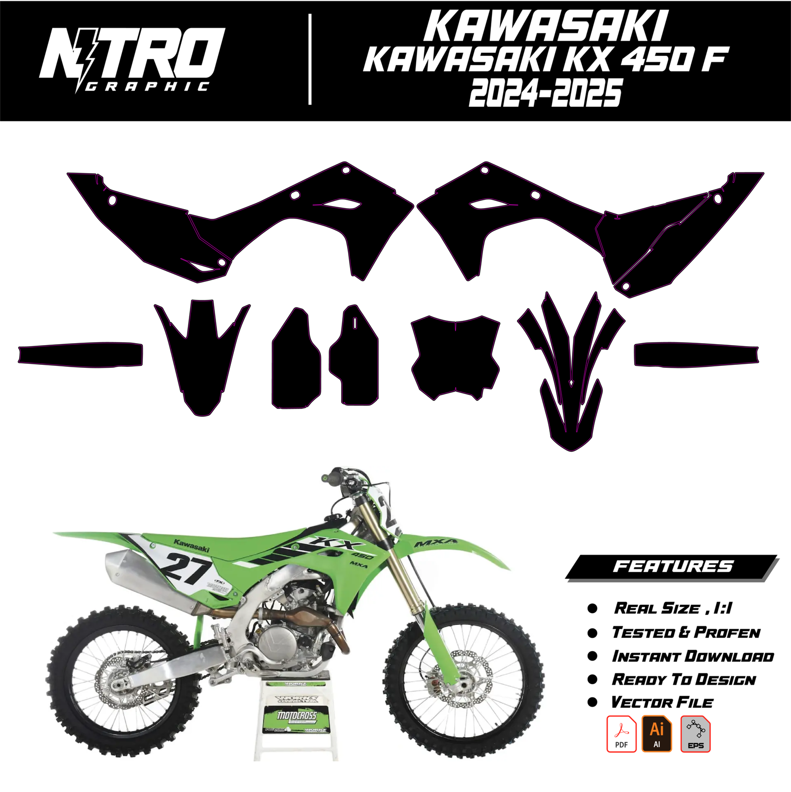TEMPLATE Kawasaki KX 450 F 2024-2025