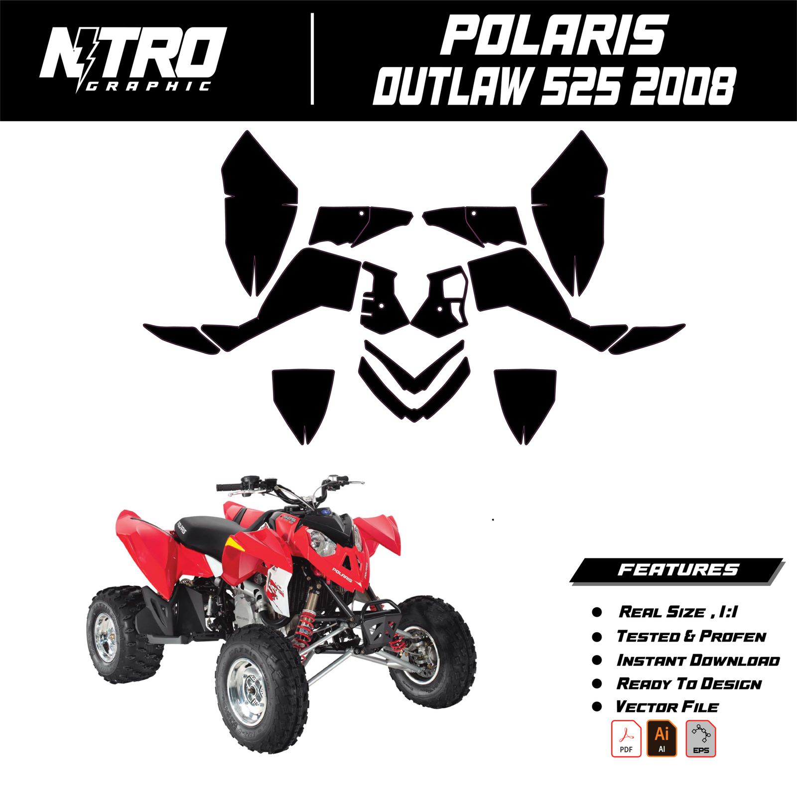 TEMPLATE POLARIS OUTLAW 525 2008 QUADS ATV