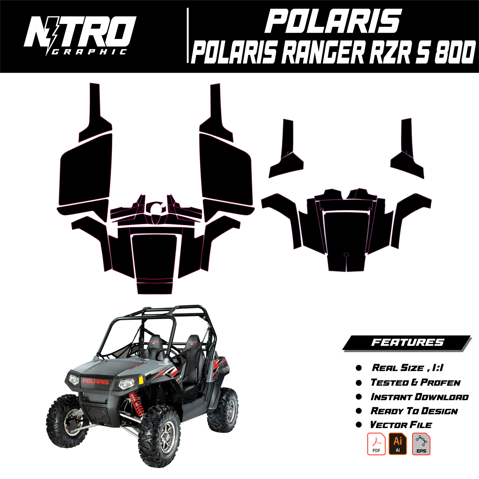 TEMPLATE Polaris Ranger RZR S 800 QUADS ATV