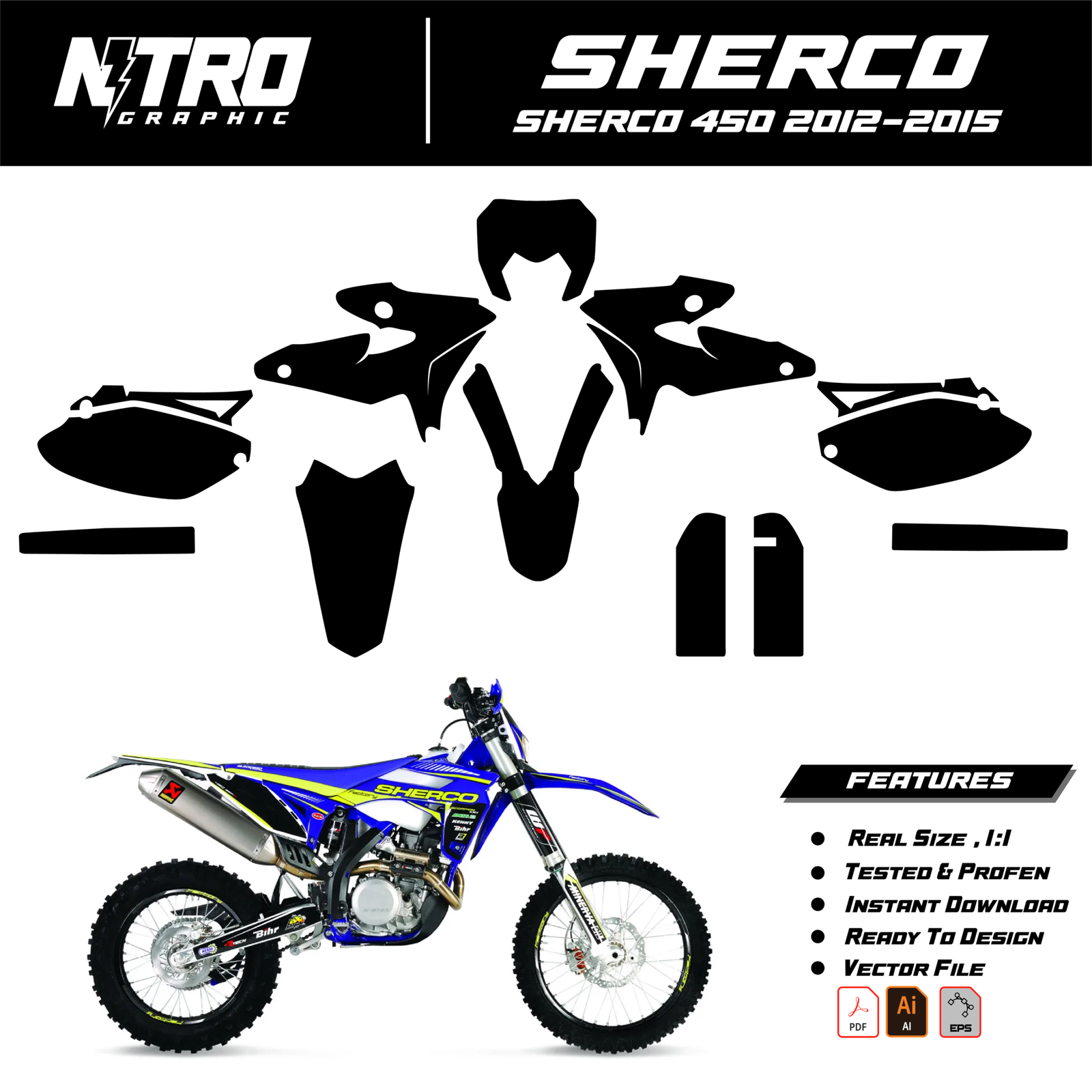TEMPLATE SHERCO 450 2012 2013 2014 2015