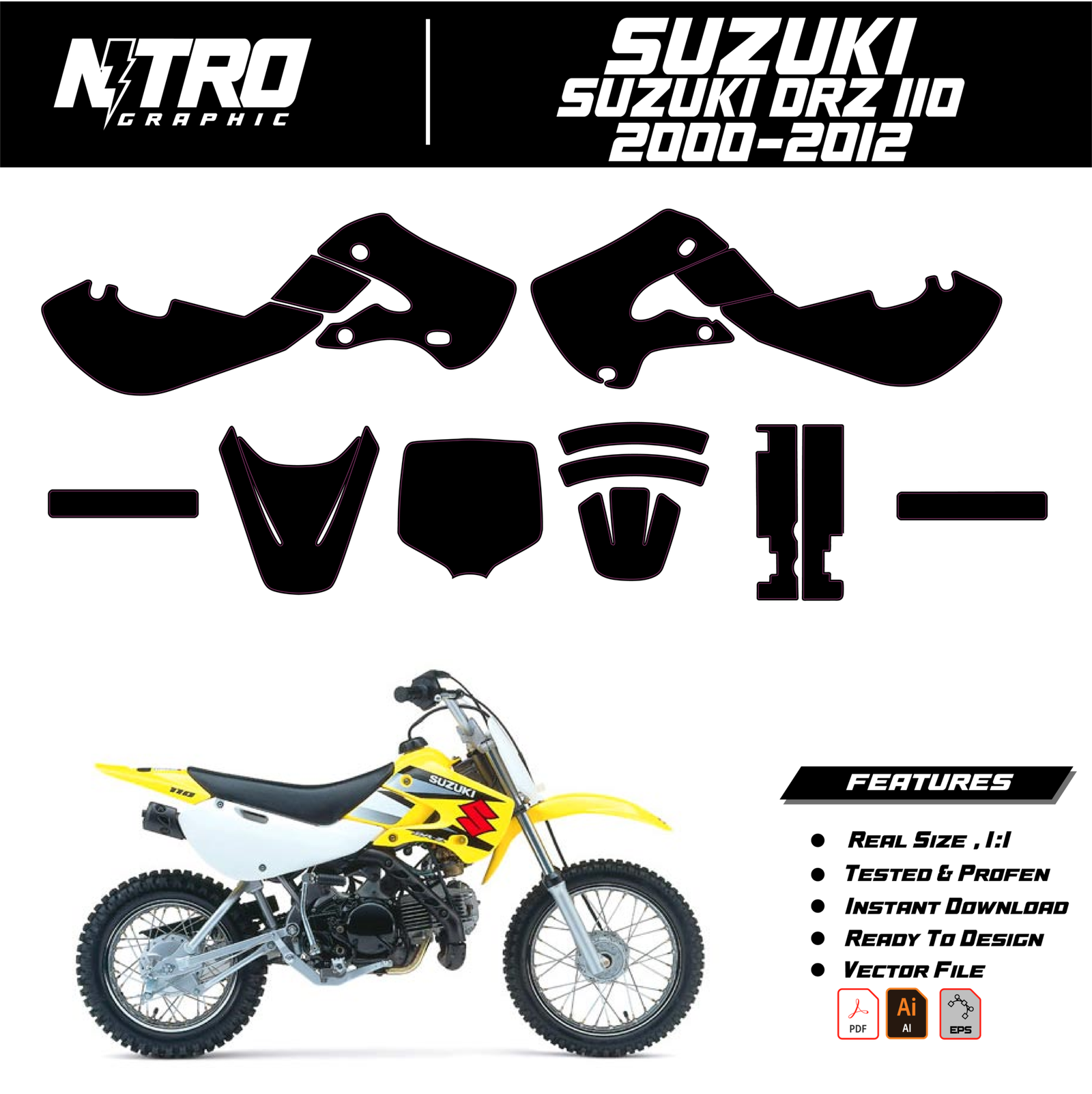 TEMPLATE Suzuki DRZ 110 2000-2012
