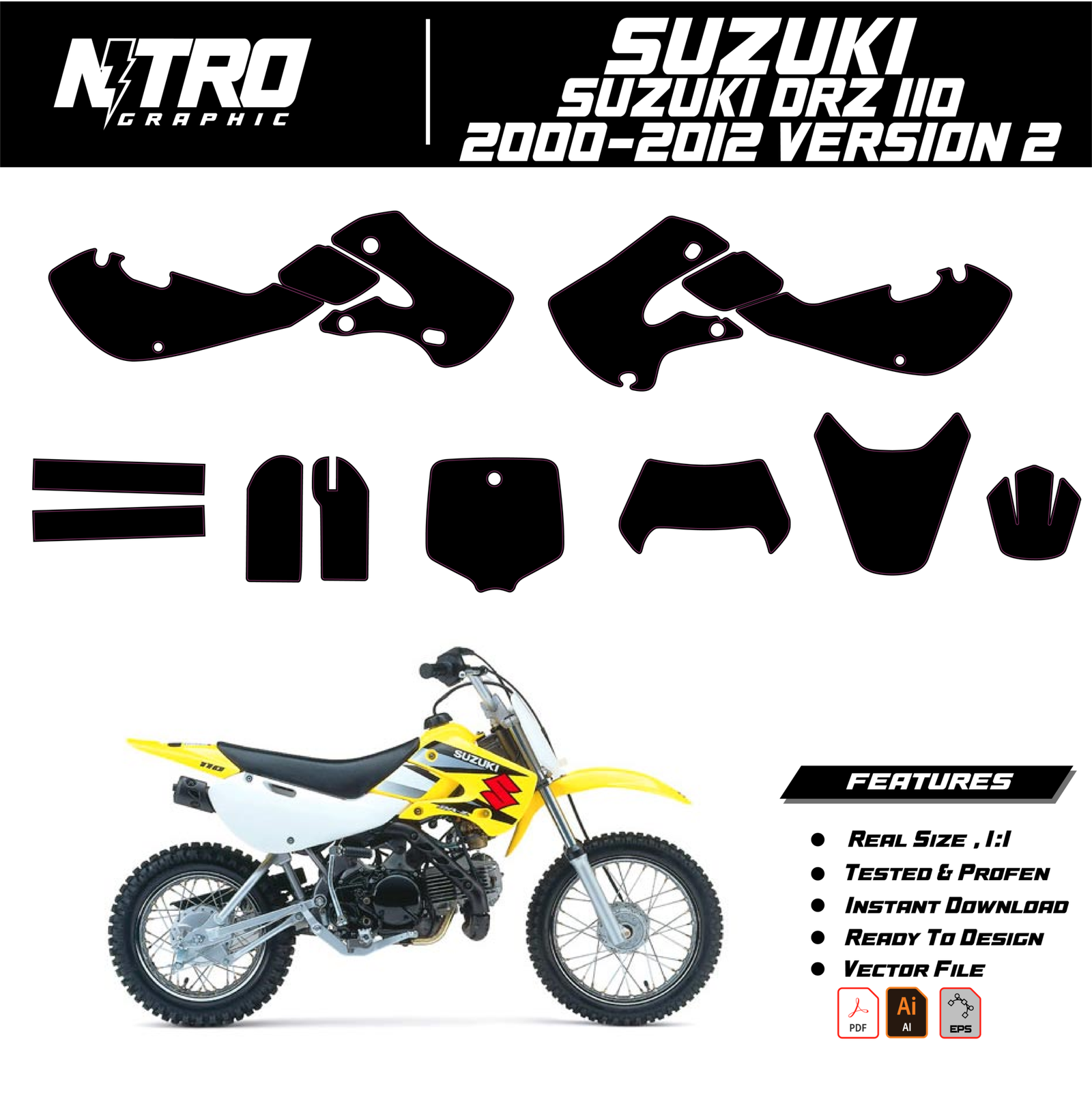 TEMPLATE Suzuki DRZ 110 2000-2012 Version 2