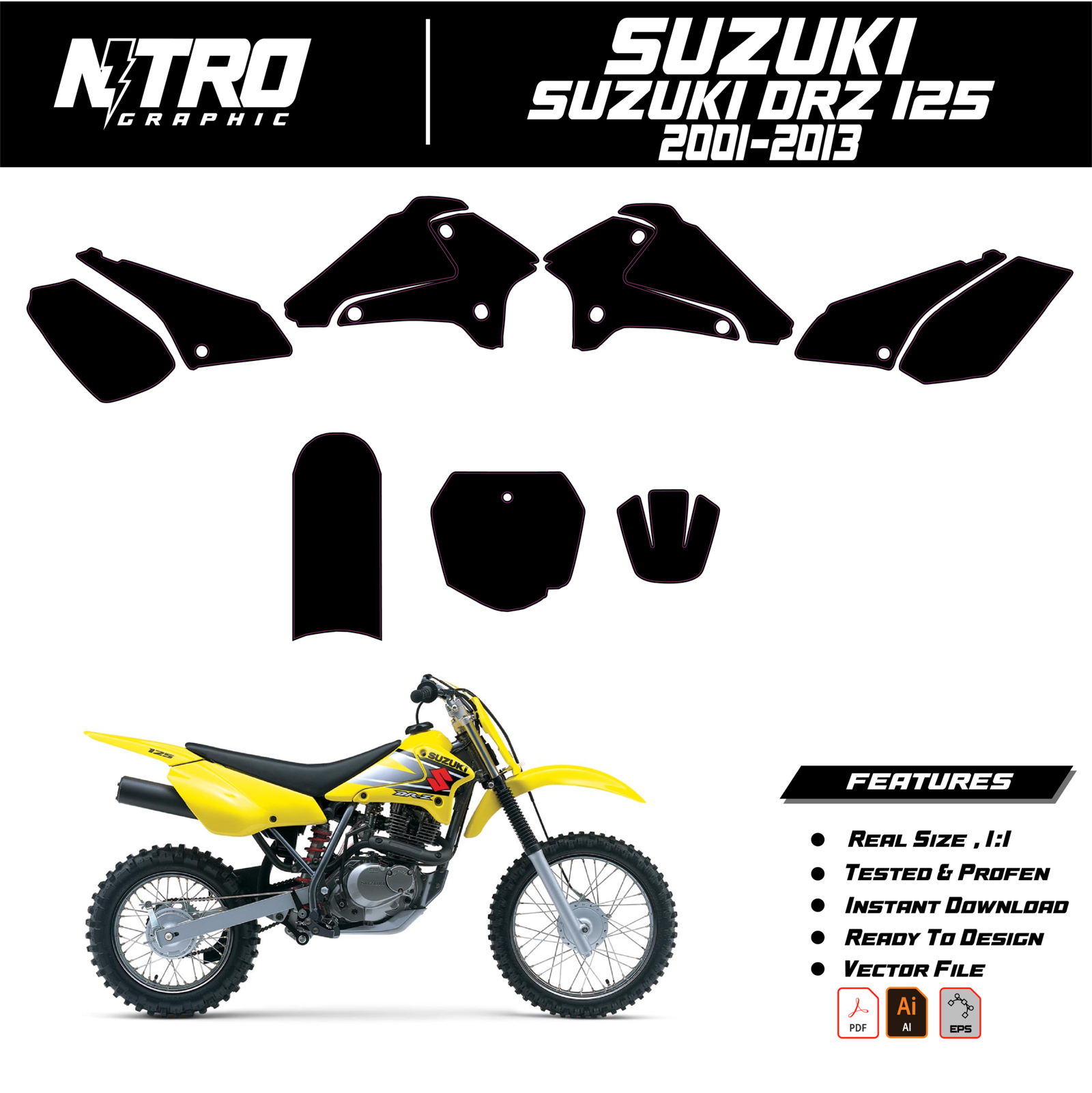 TEMPLATE Suzuki DRZ125 2001-2013