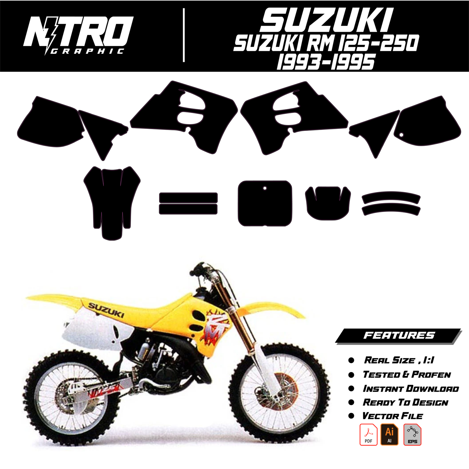 TEMPLATE Suzuki RM 125-250 1993 1994 1995