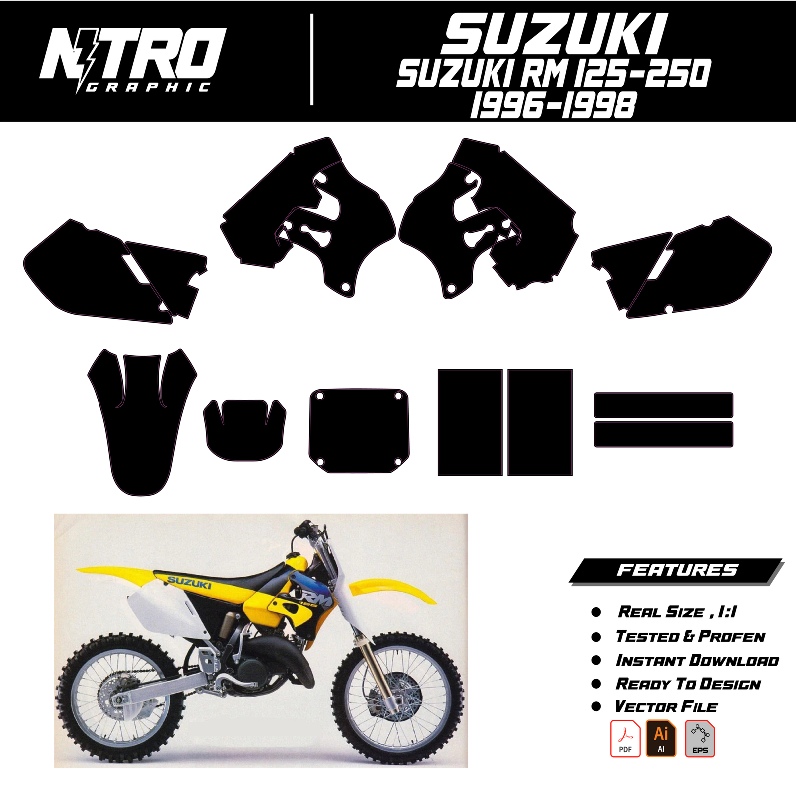TEMPLATE Suzuki RM 125-250 1996 1997 1998