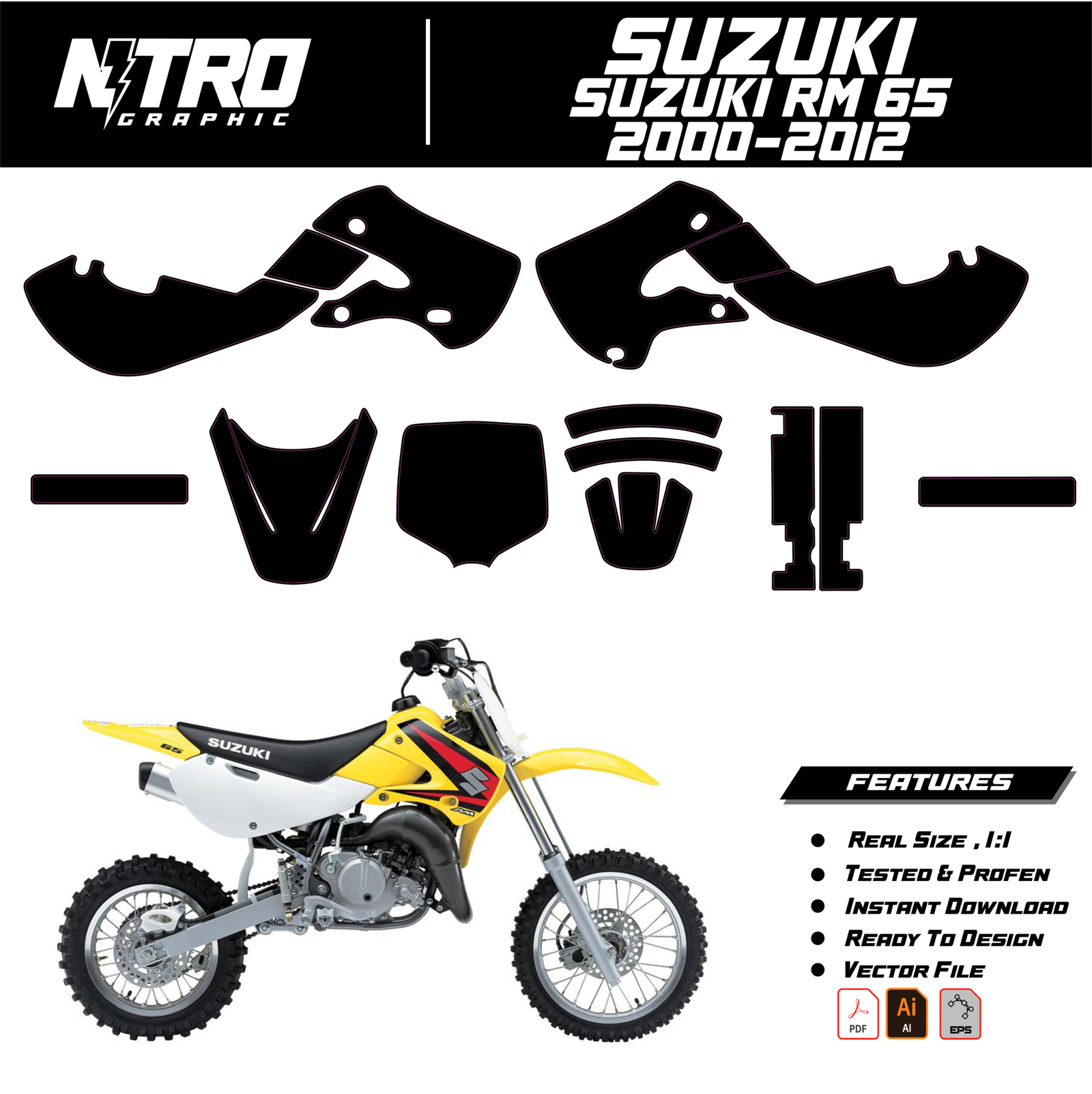 TEMPLATE Suzuki RM 65 2000-2012