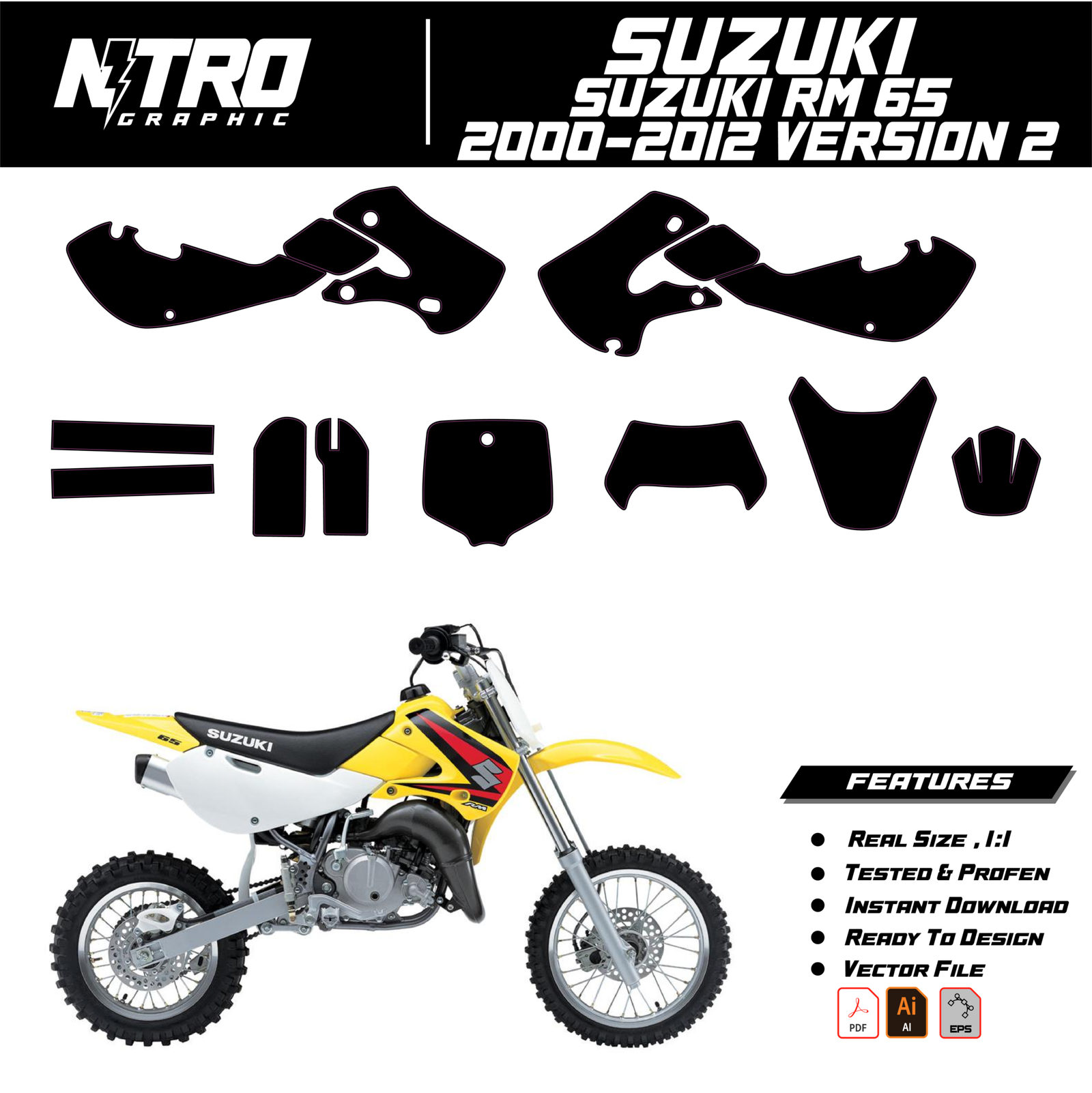 TEMPLATE Suzuki RM 65 2000-2012 VERSION 2