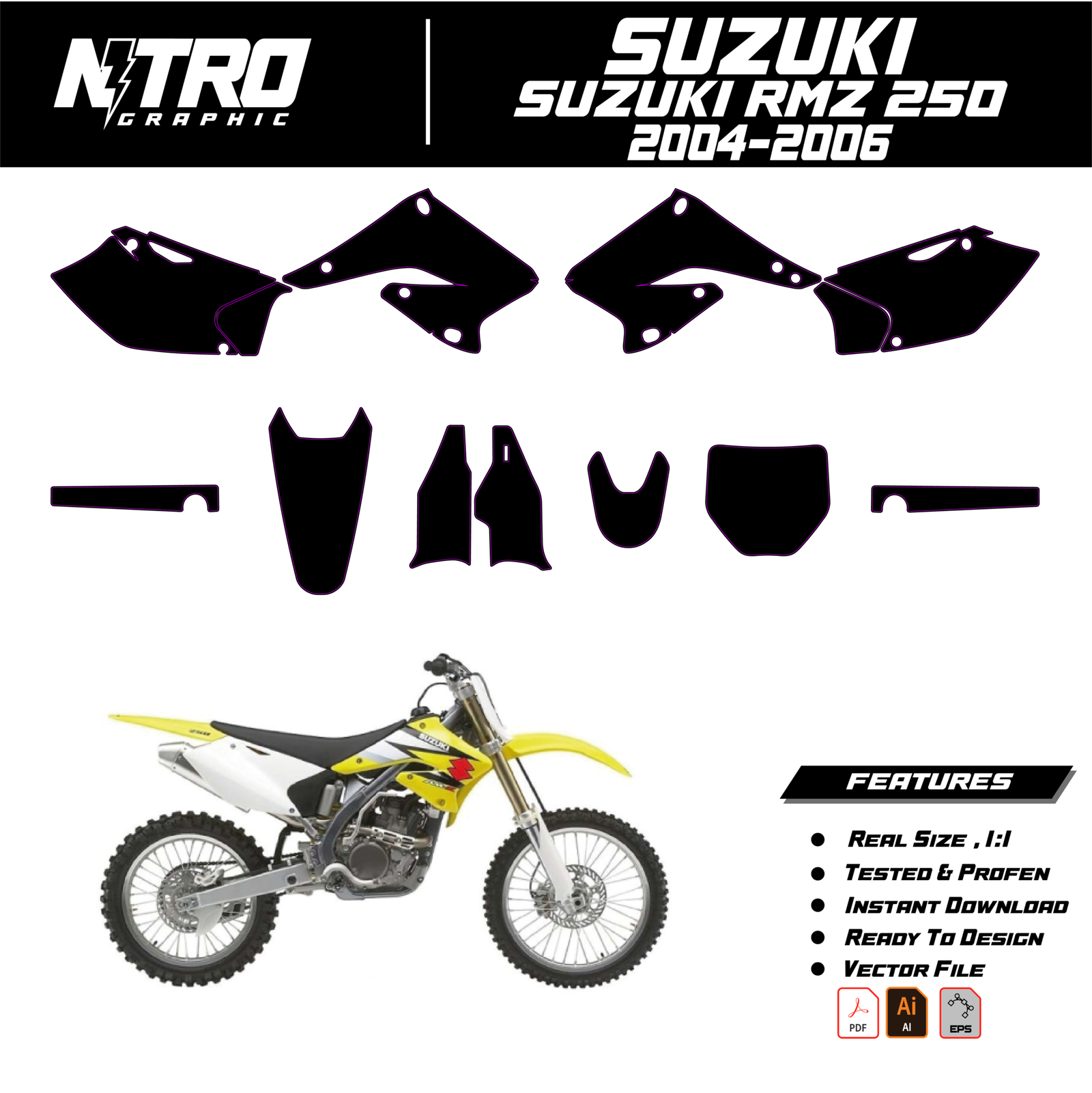 TEMPLATE Suzuki RMZ 250 2004 2005 2006
