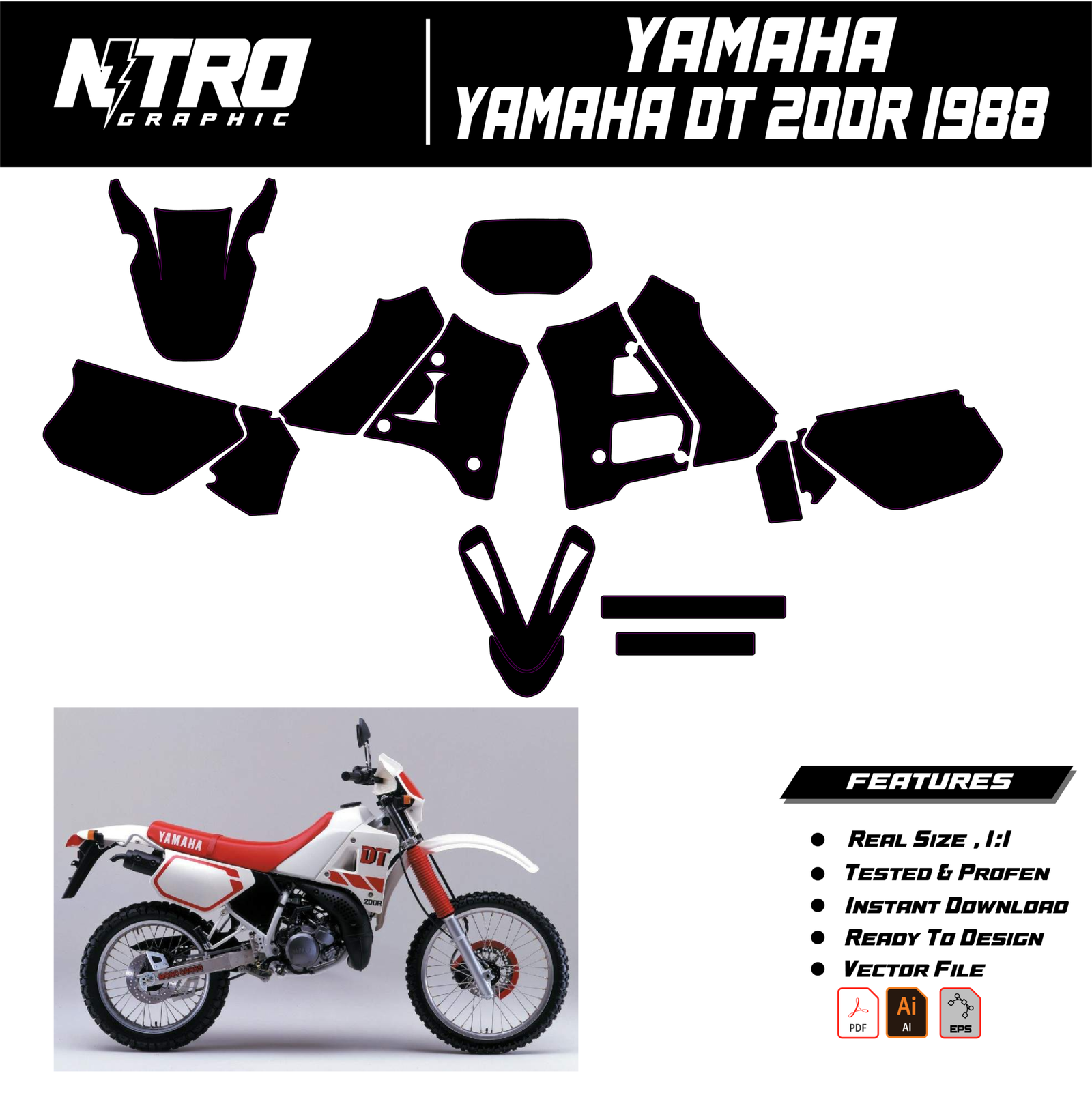 TEMPLATE YAMAHA DT 200R 1988