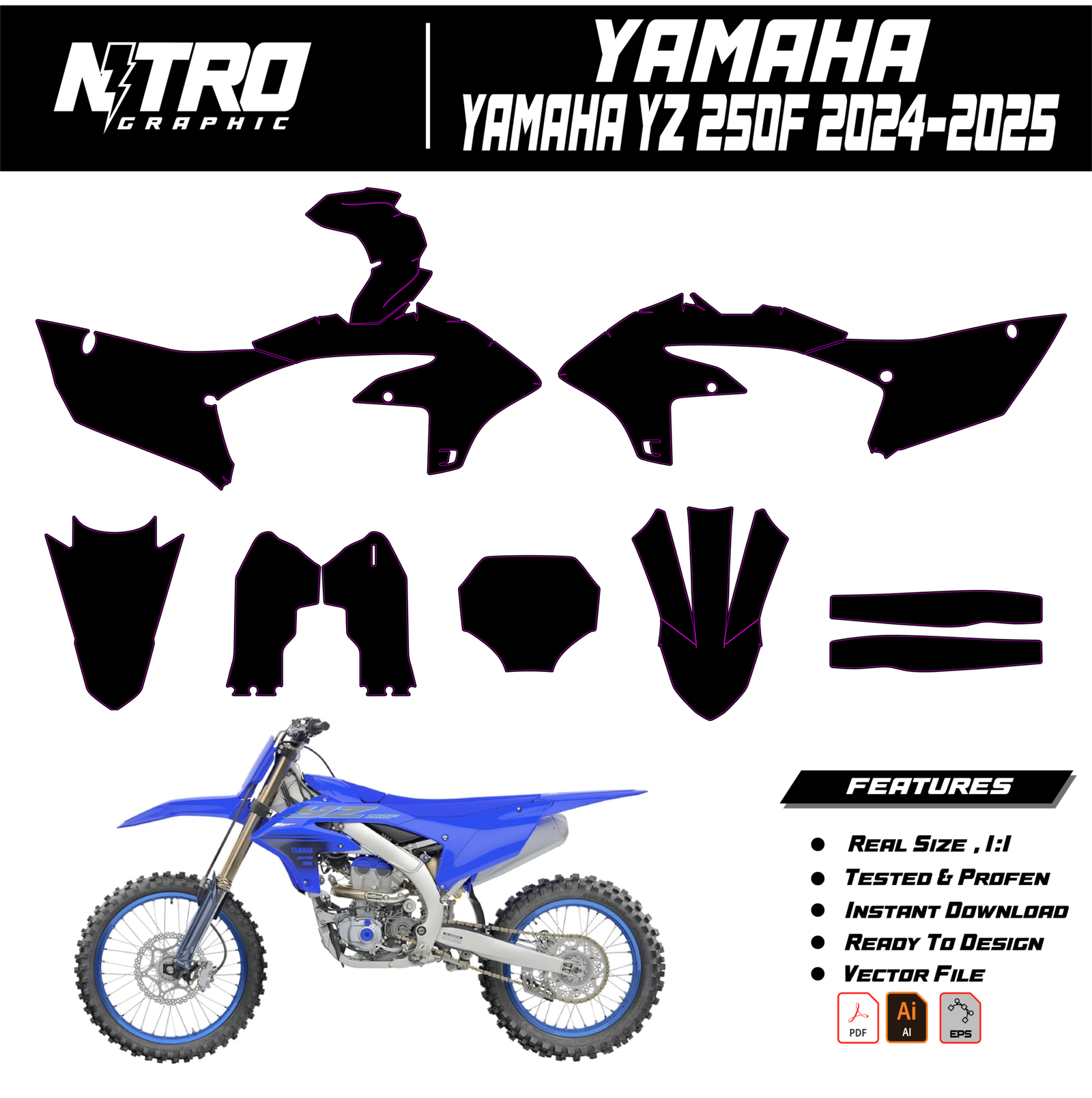 TEMPLATE YAMAHA YZ 250F 2024-2025