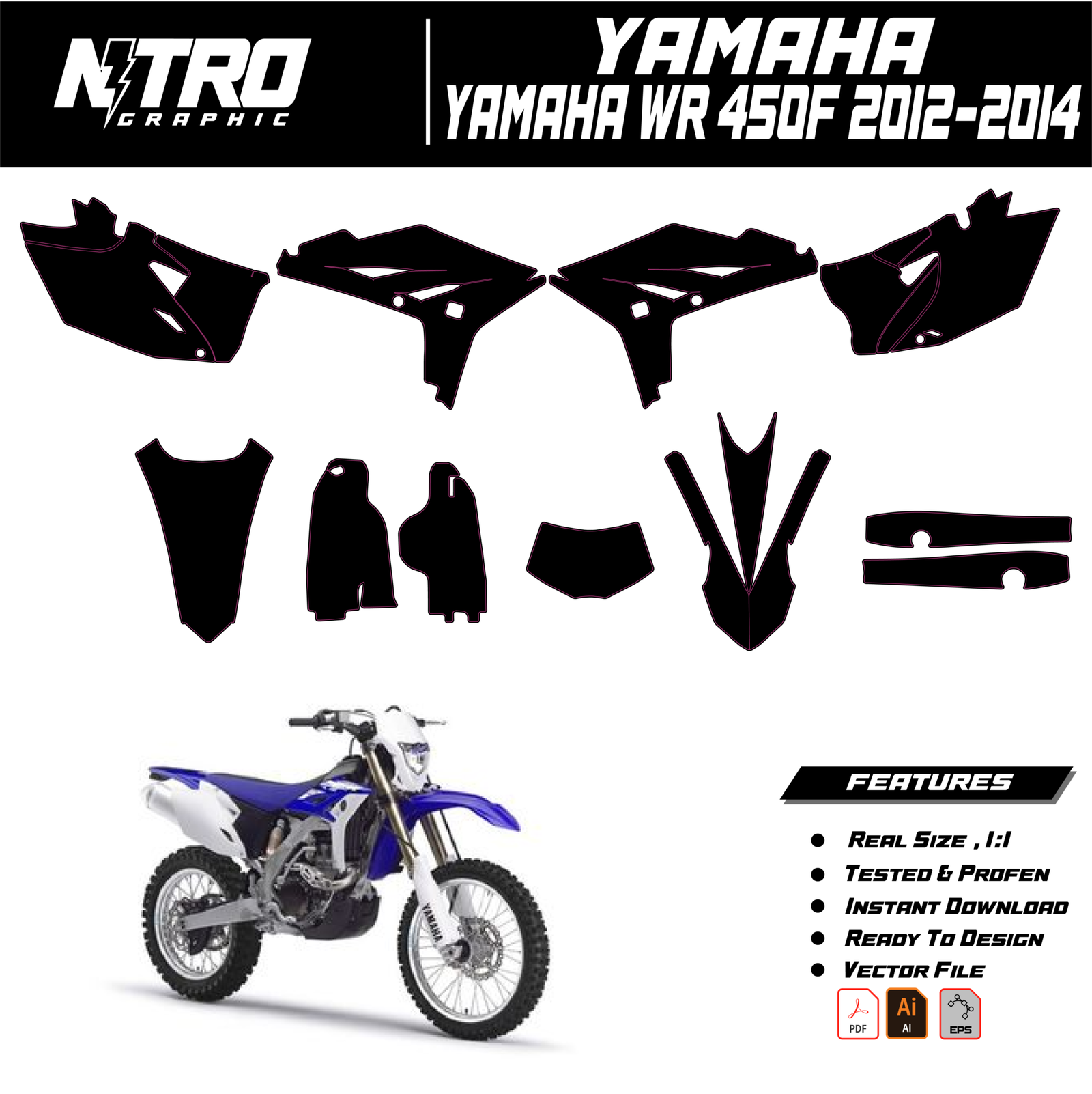 TEMPLATE Yamaha WR 450F 2012 2013 2014