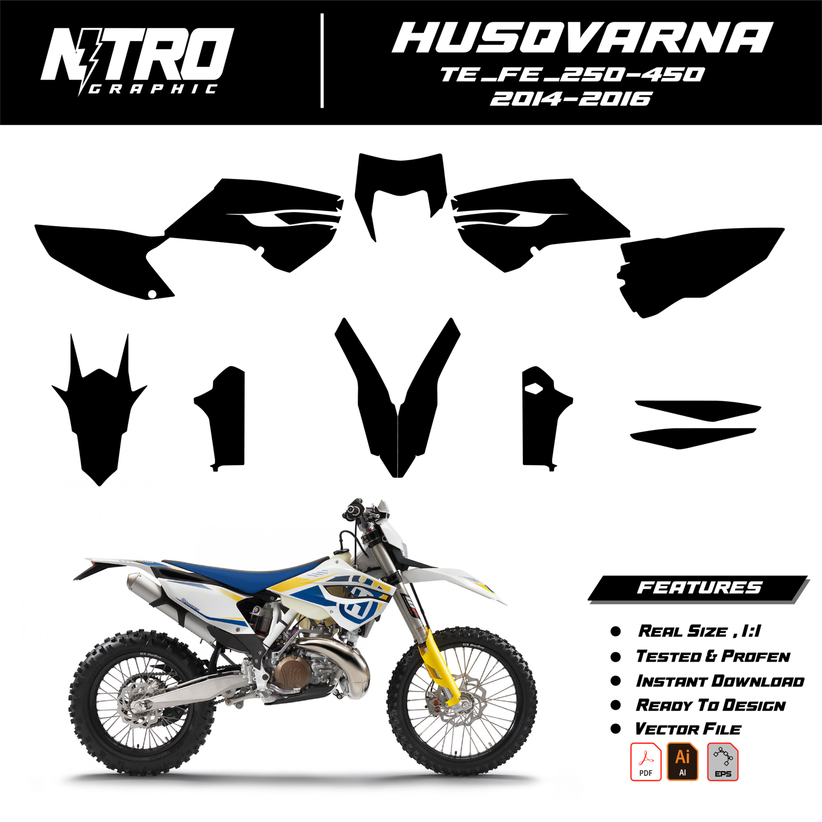 TEMPLATE Husqvarna TE FE 250 2014 2015 2016
